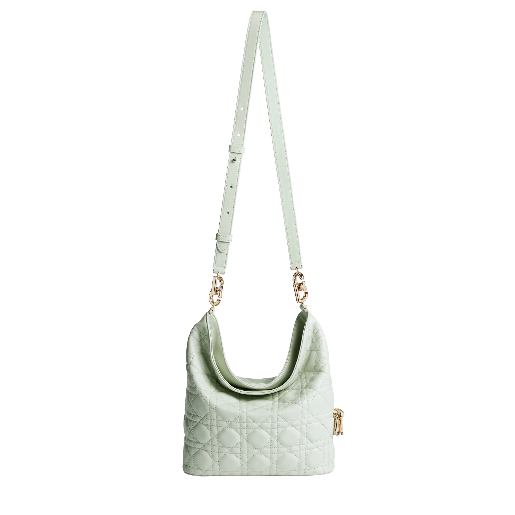 Small Dior Toujours Hobo Bag Soupir Green Cannage Lambskin E07