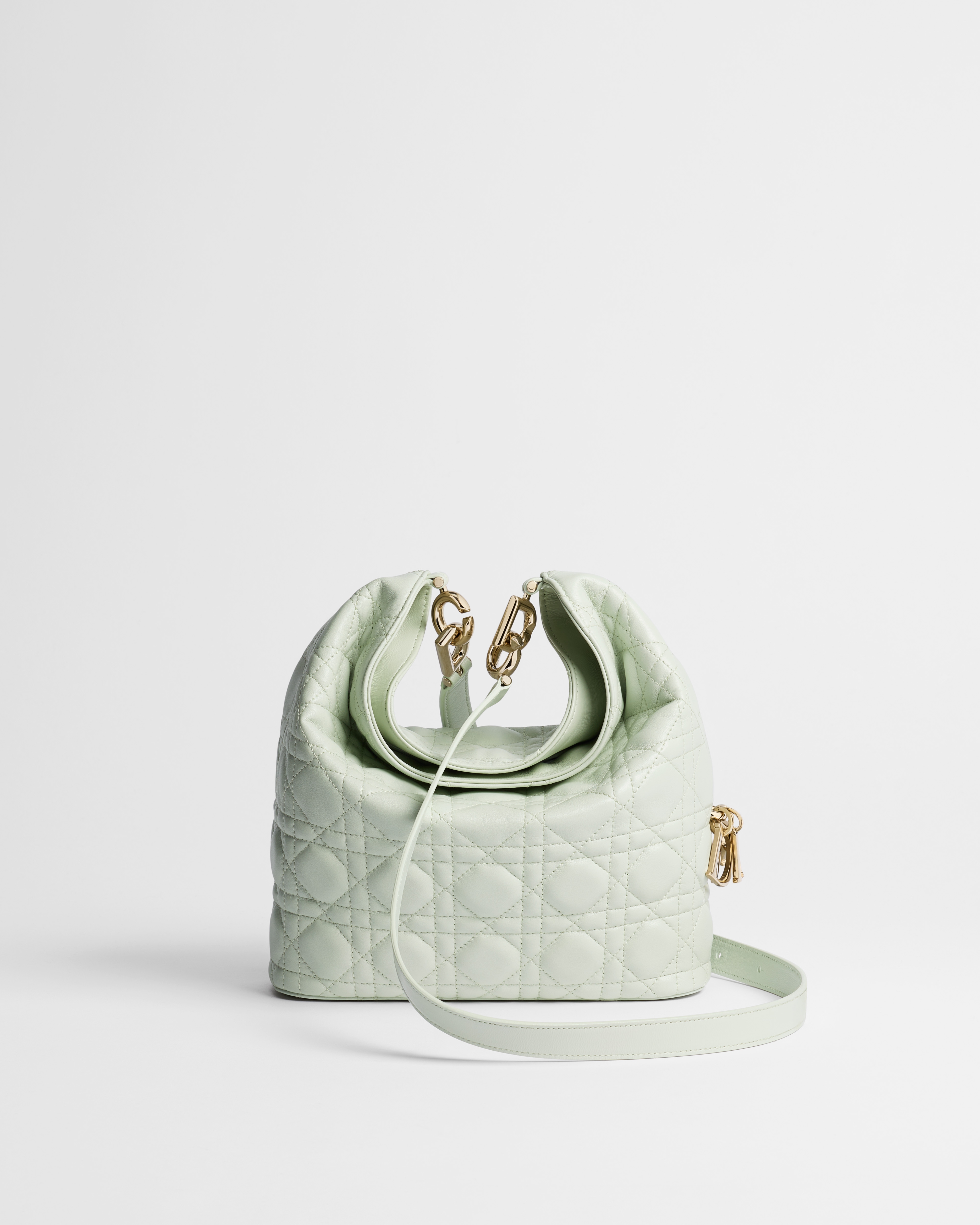 Small Dior Toujours Hobo Bag Soupir Green Cannage Lambskin E03