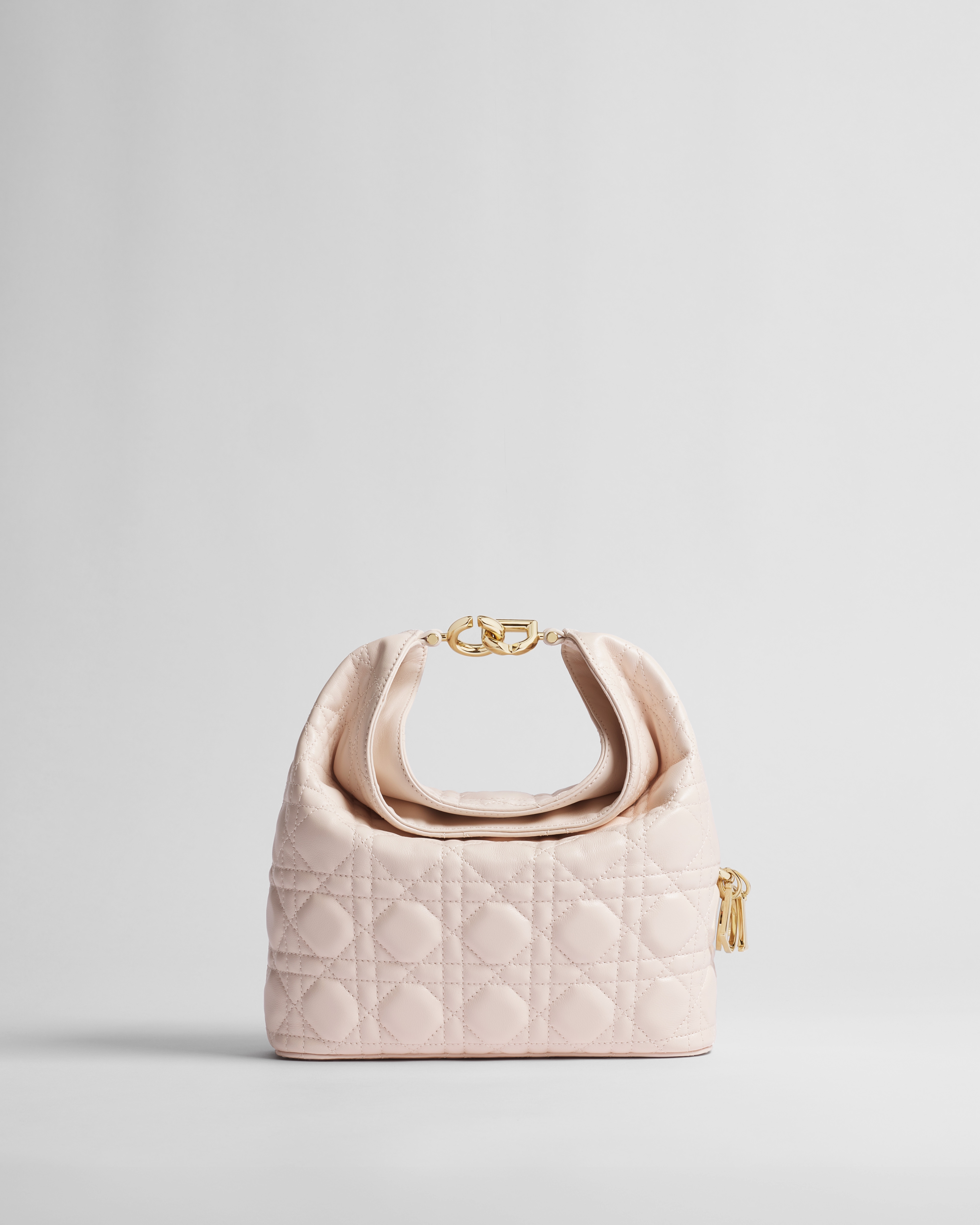 Small Dior Toujours Hobo Bag Ballet Pink Cannage Lambskin E01