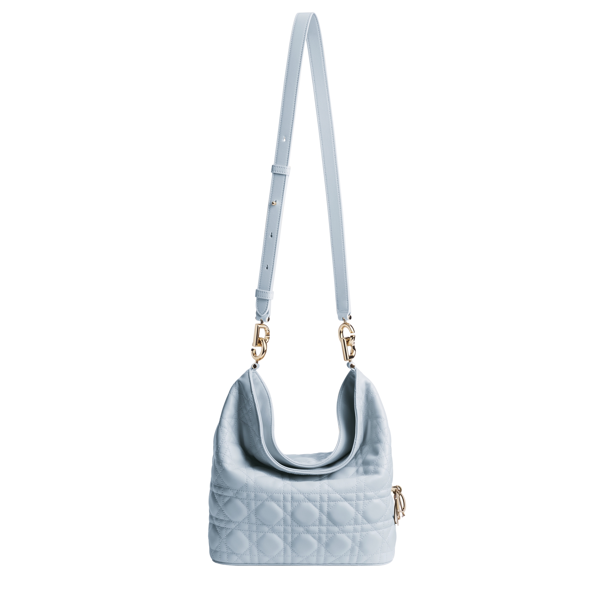 Small Dior Toujours Hobo Bag Ice Blue Cannage Lambskin E07