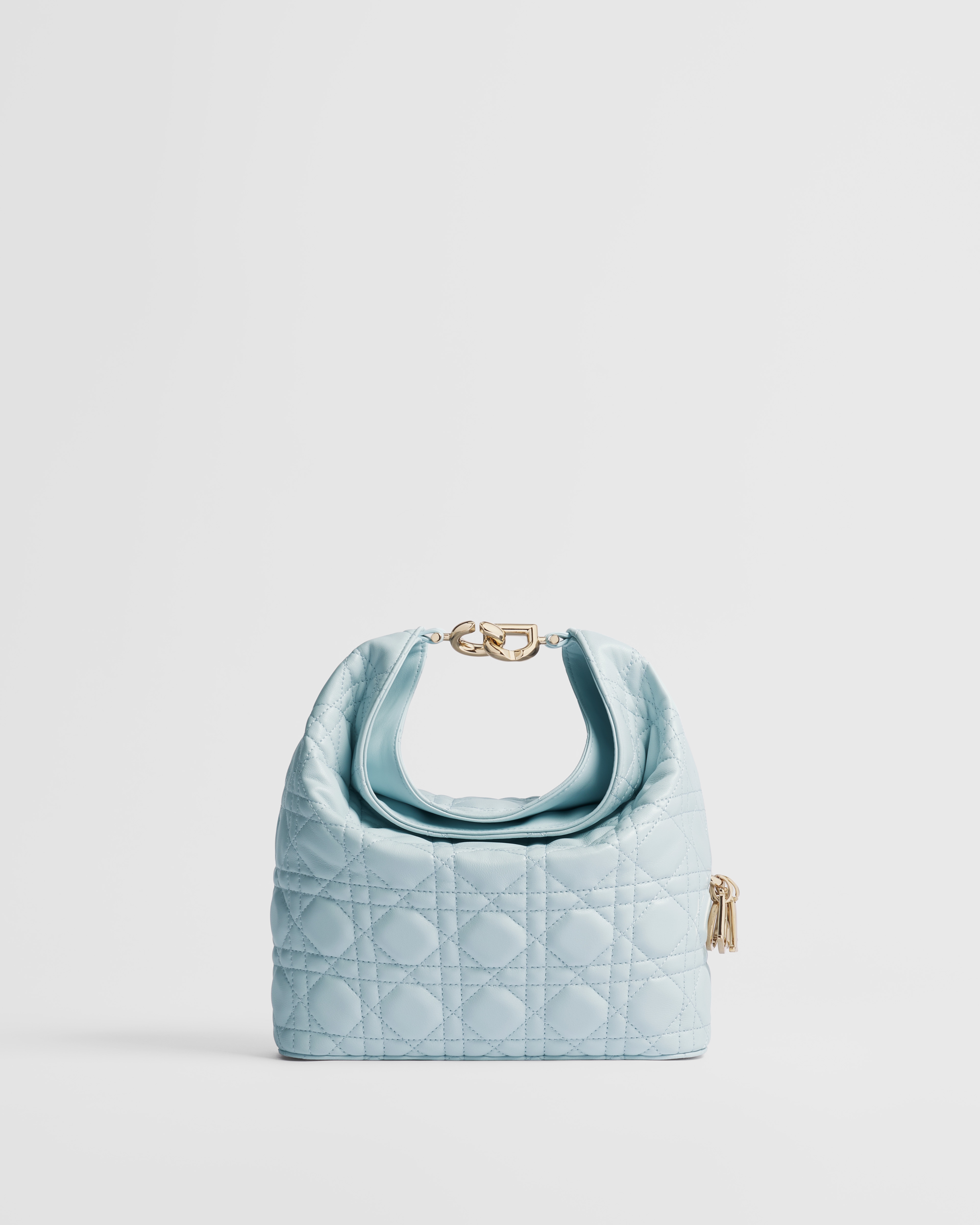 Small Dior Toujours Hobo Bag Ice Blue Cannage Lambskin E01