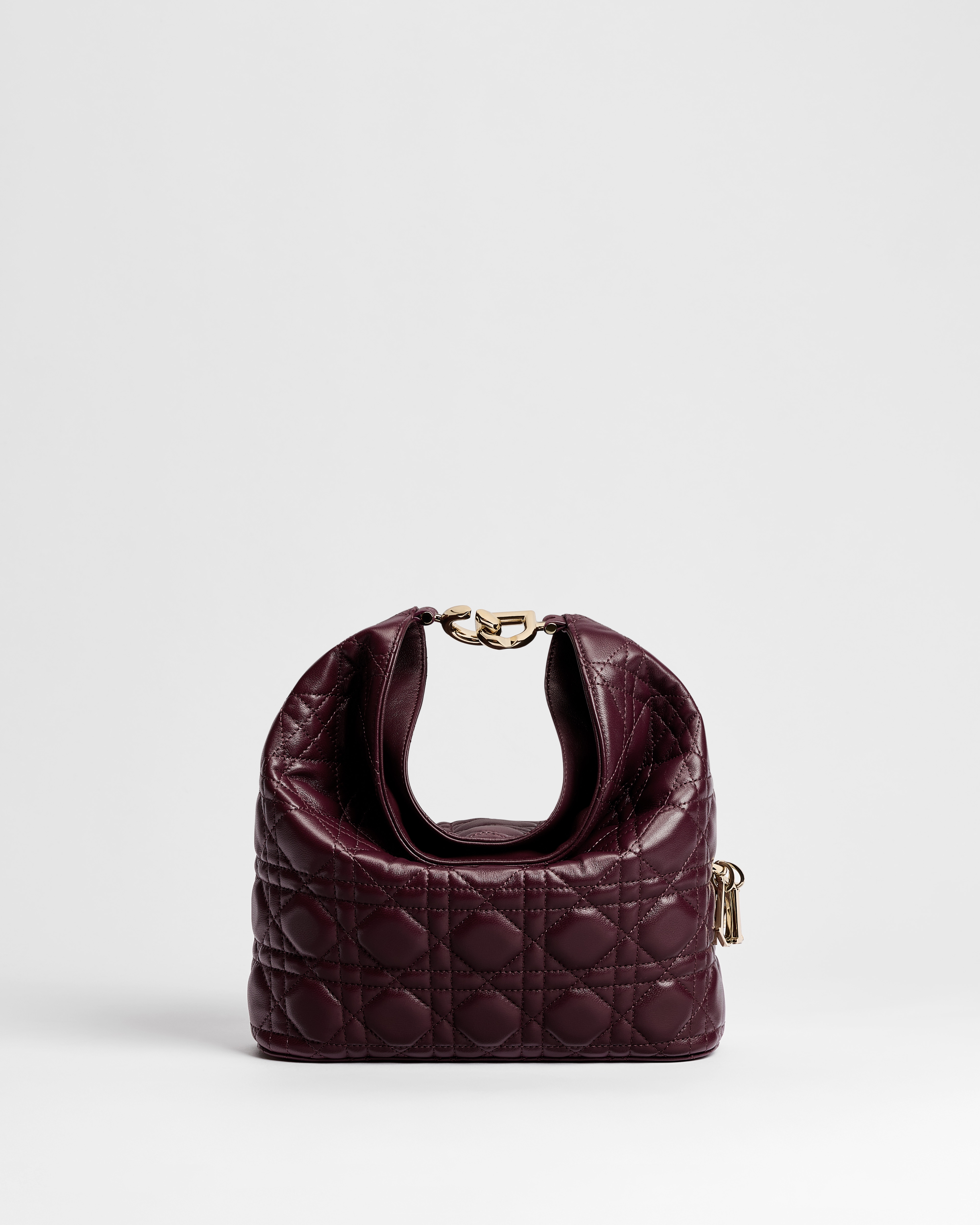 Small Dior Toujours Hobo Bag Deep Amaranth Cannage Lambskin E01