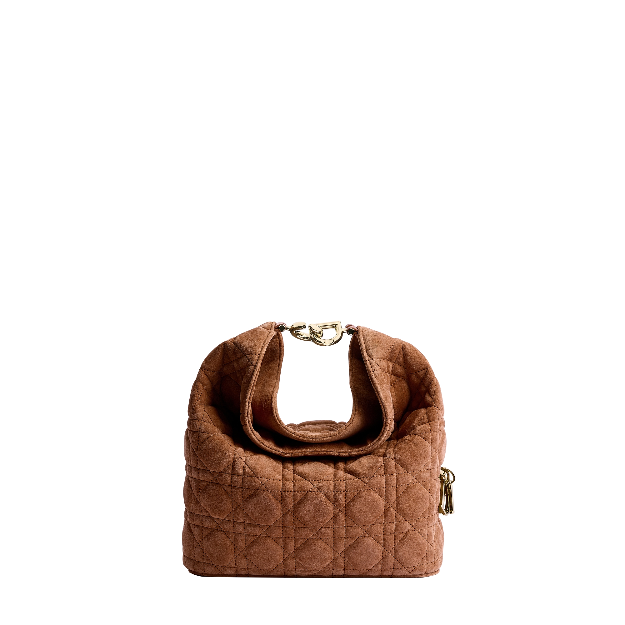 Small Dior Toujours Hobo Bag Marron Bobby Cannage Suede Goatskin E01