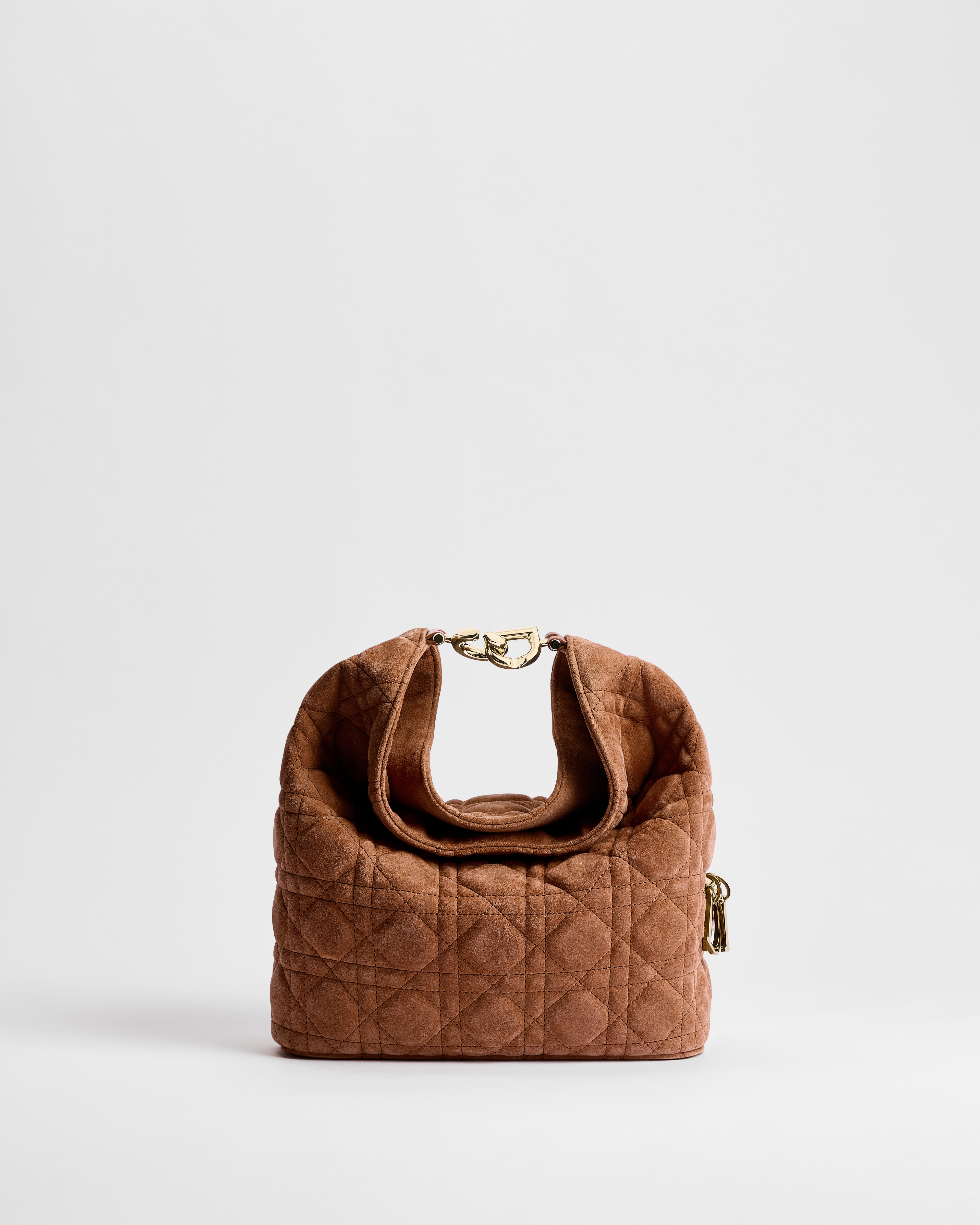 Borsa hobo piccola Dior Toujours Pelle di capra scamosciata Cannage Marron Bobby E01