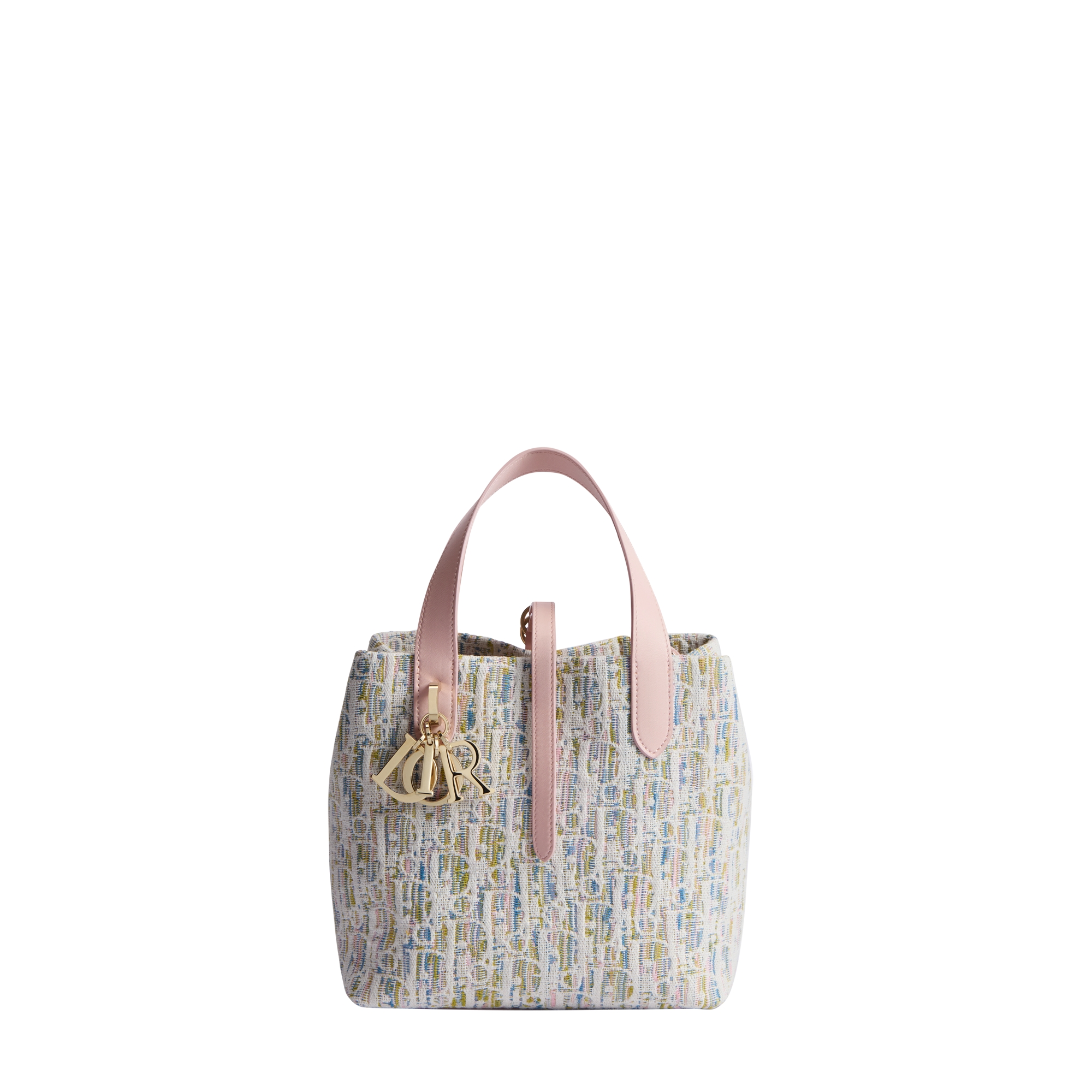 Small Dior Toujours Vertical Tote Bag Multicolor Dior Oblique Pastel Jacquard E01