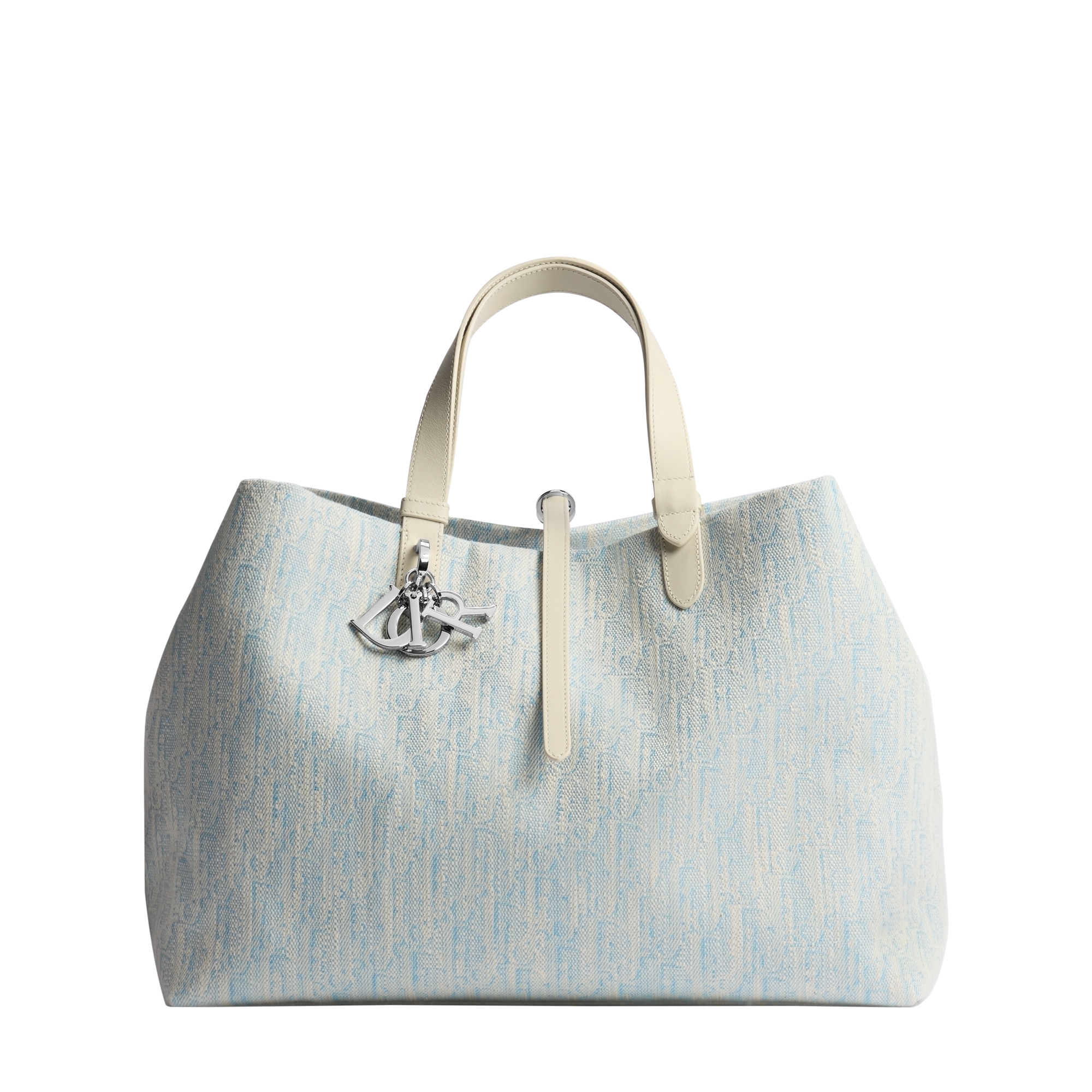 Large Dior Toujours Bag Céleste Blue Dior Oblique Washed Jacquard