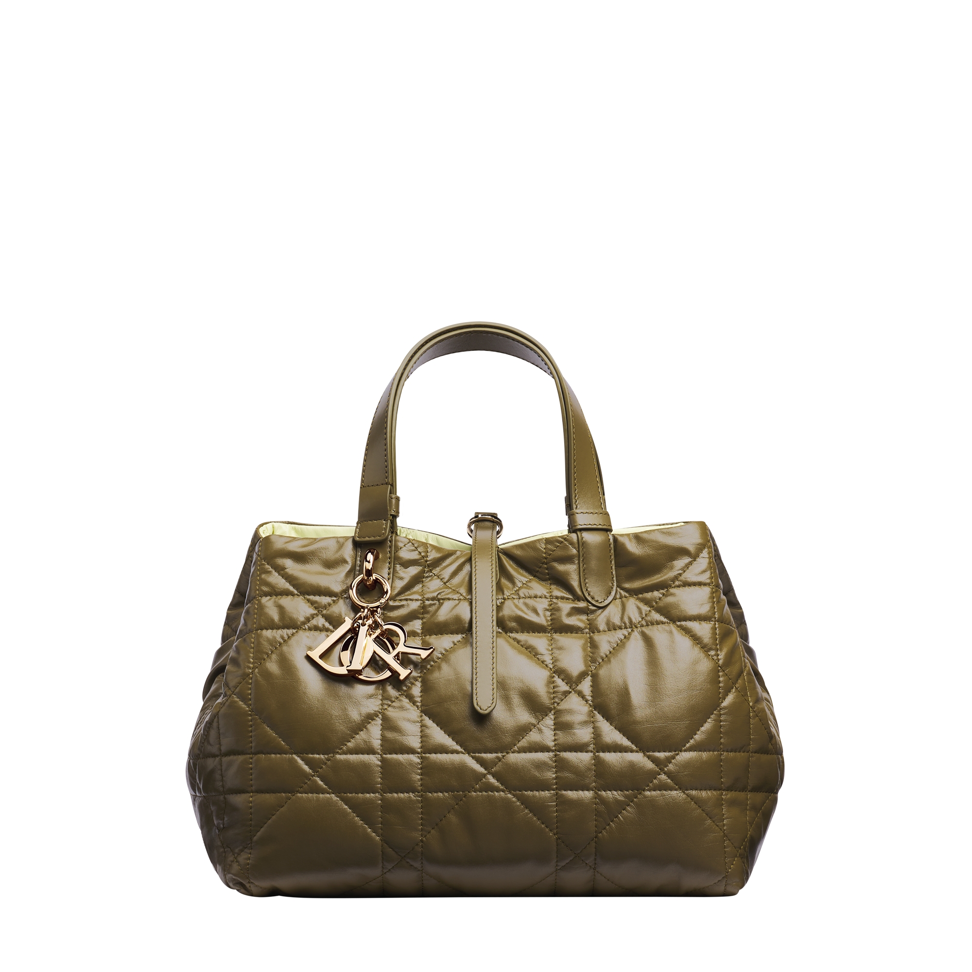  Two-Tone Khaki and Mimosa Macrocannage Supple Calfskin