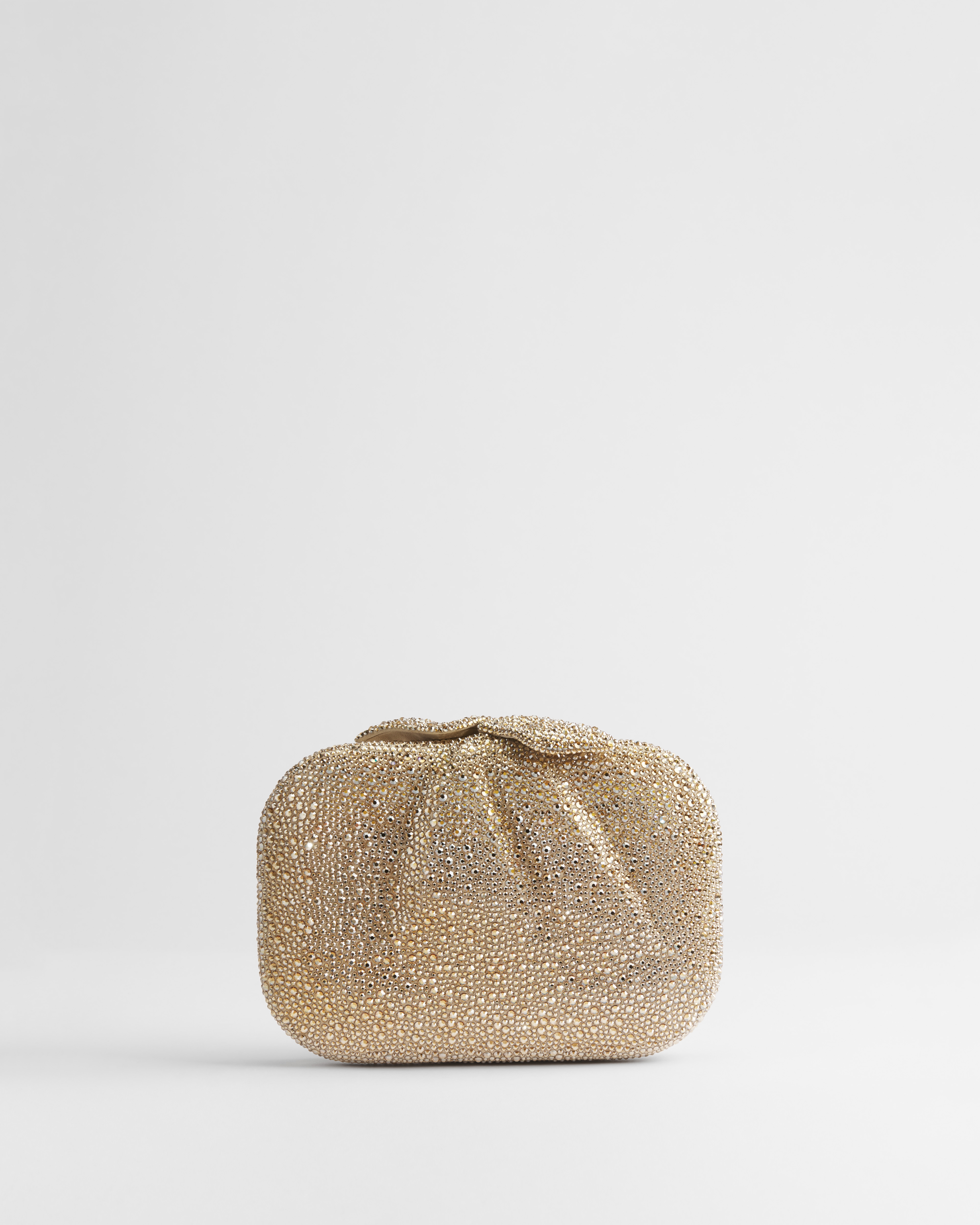 Dior Petit Dîner-tas Goudkleurig geitenleer en stras E01