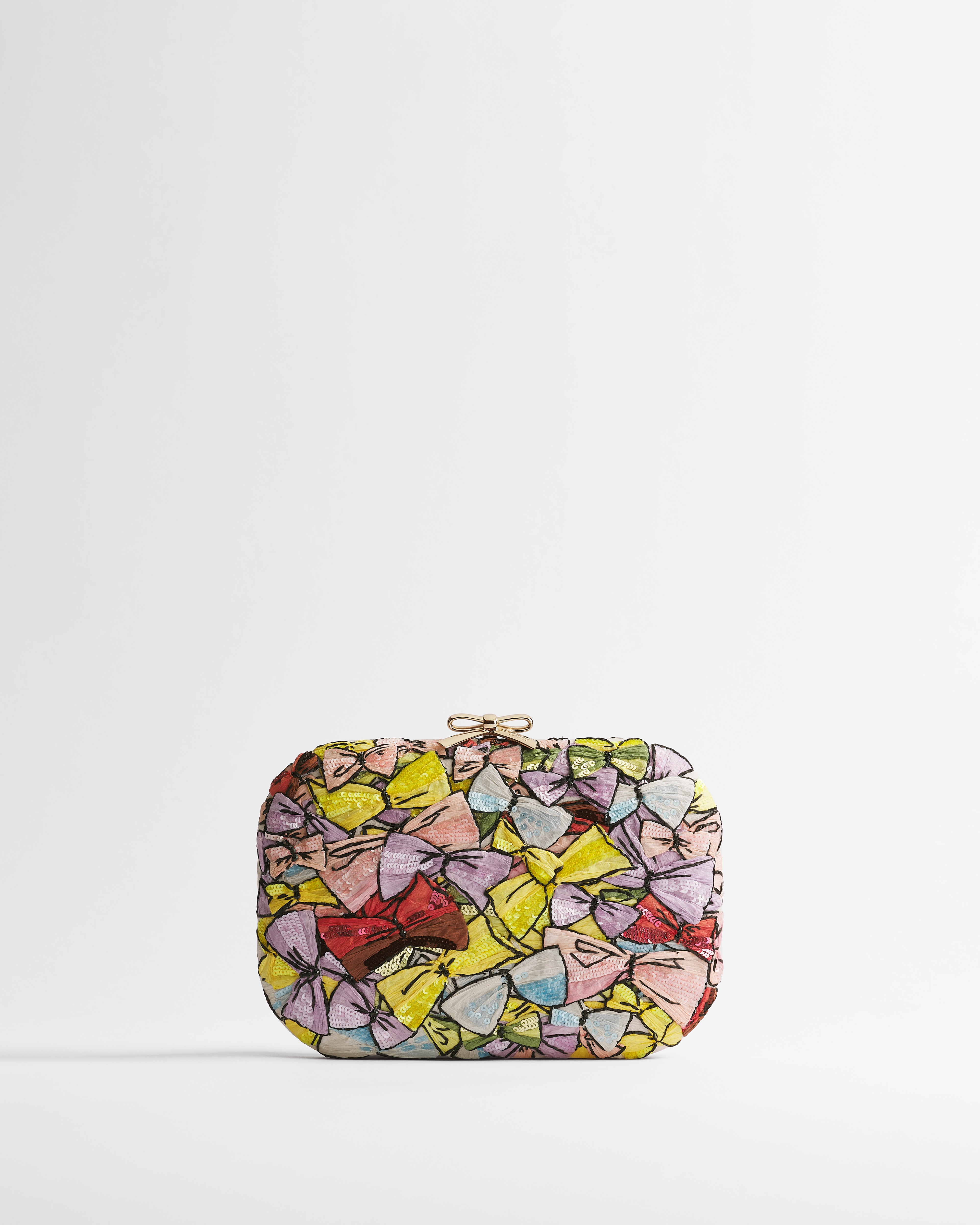 Dioriviera Dior Petit Dîner Bag Cotton Embroidered with Multicolor Hand-Painted Bows with Sequins E01