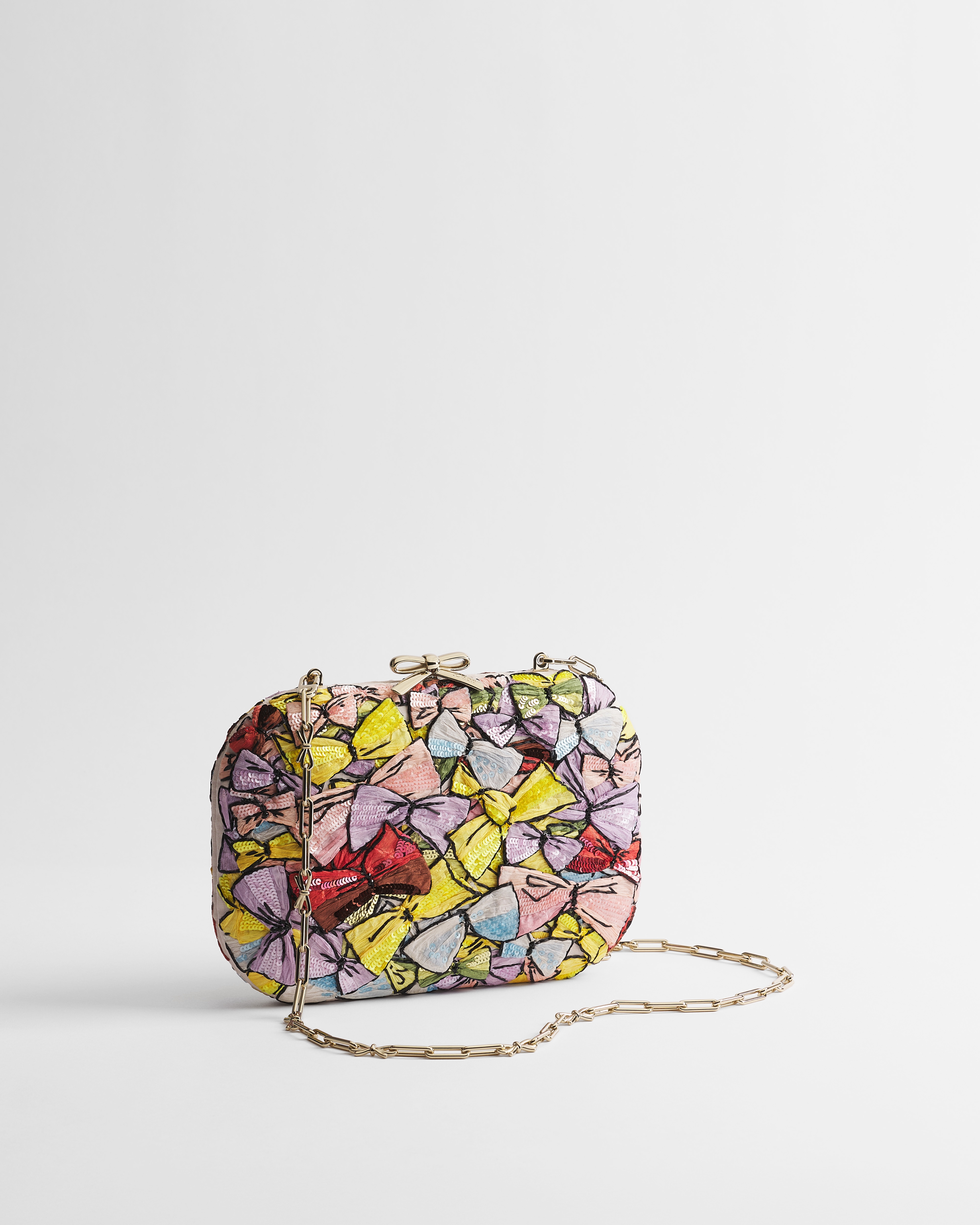 Dioriviera Dior Petit Dîner Bag Cotton Embroidered with Multicolor Hand-Painted Bows with Sequins E03
