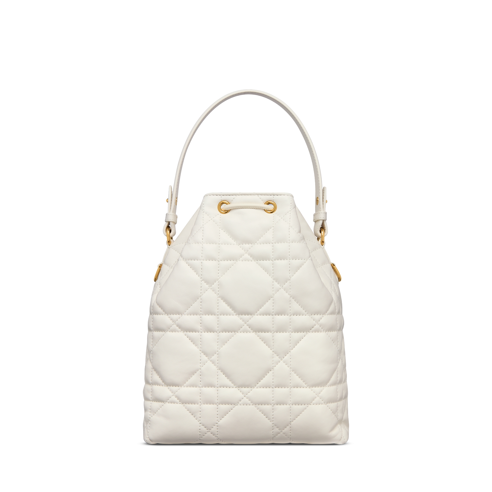 Bolso bombonera pequeño Dior Caro Piel de cordero Macrocannage latte E08