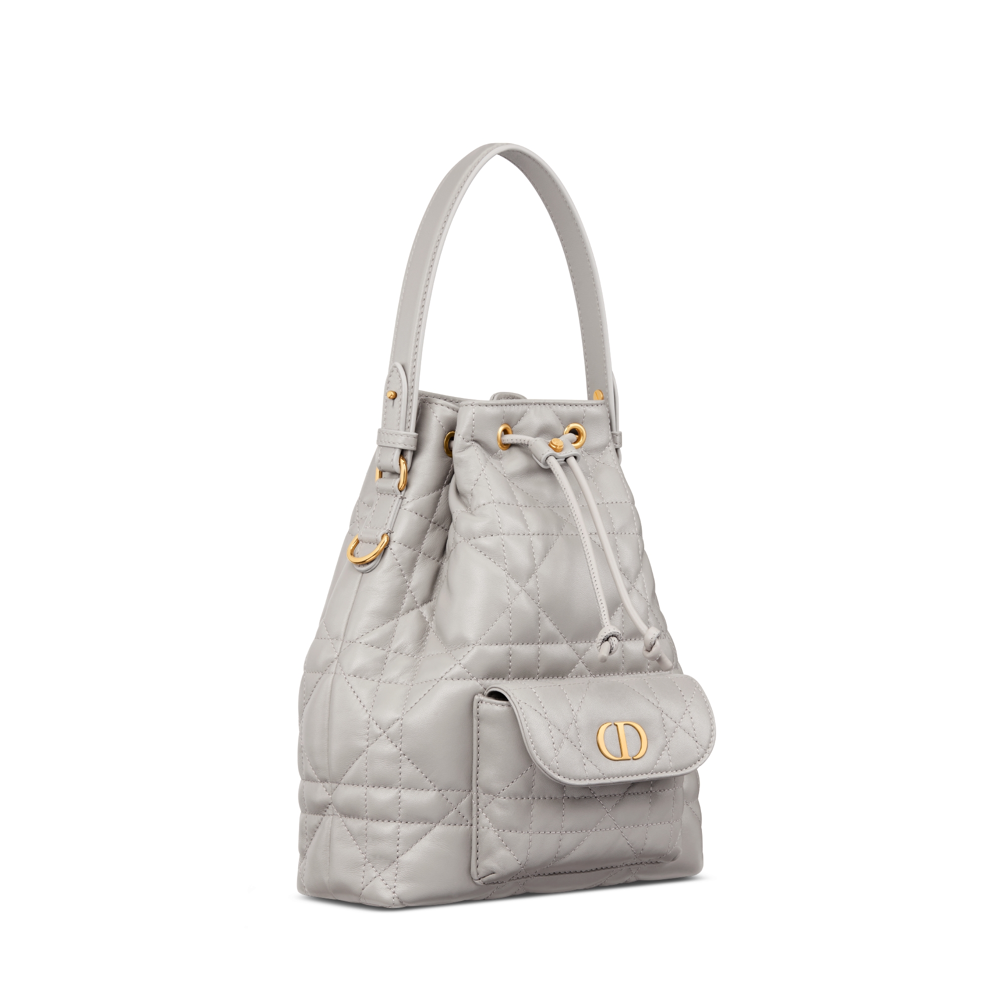 Dior Caro 스몰 버킷백 그레이 매크로까나쥬 양가죽 E03