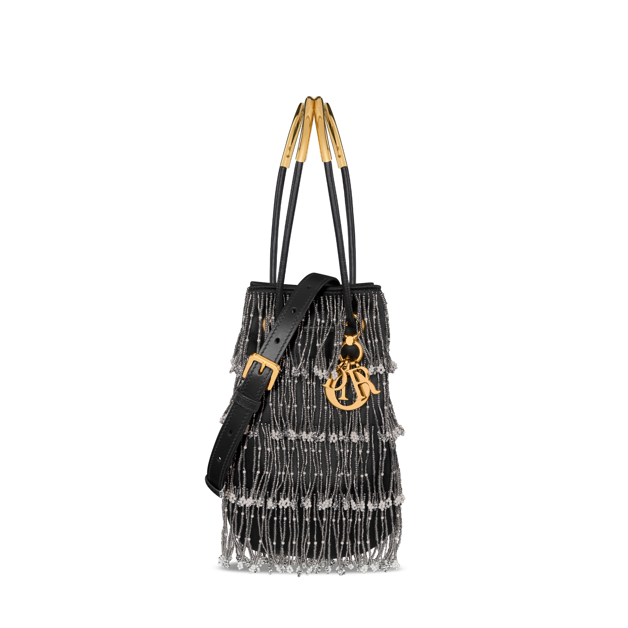 Sac Seau Perlé Cadari Pour Occasions Spéciales - Dimensions 20x15x30 Cm, Fermeture Zip, Franges, Neuf