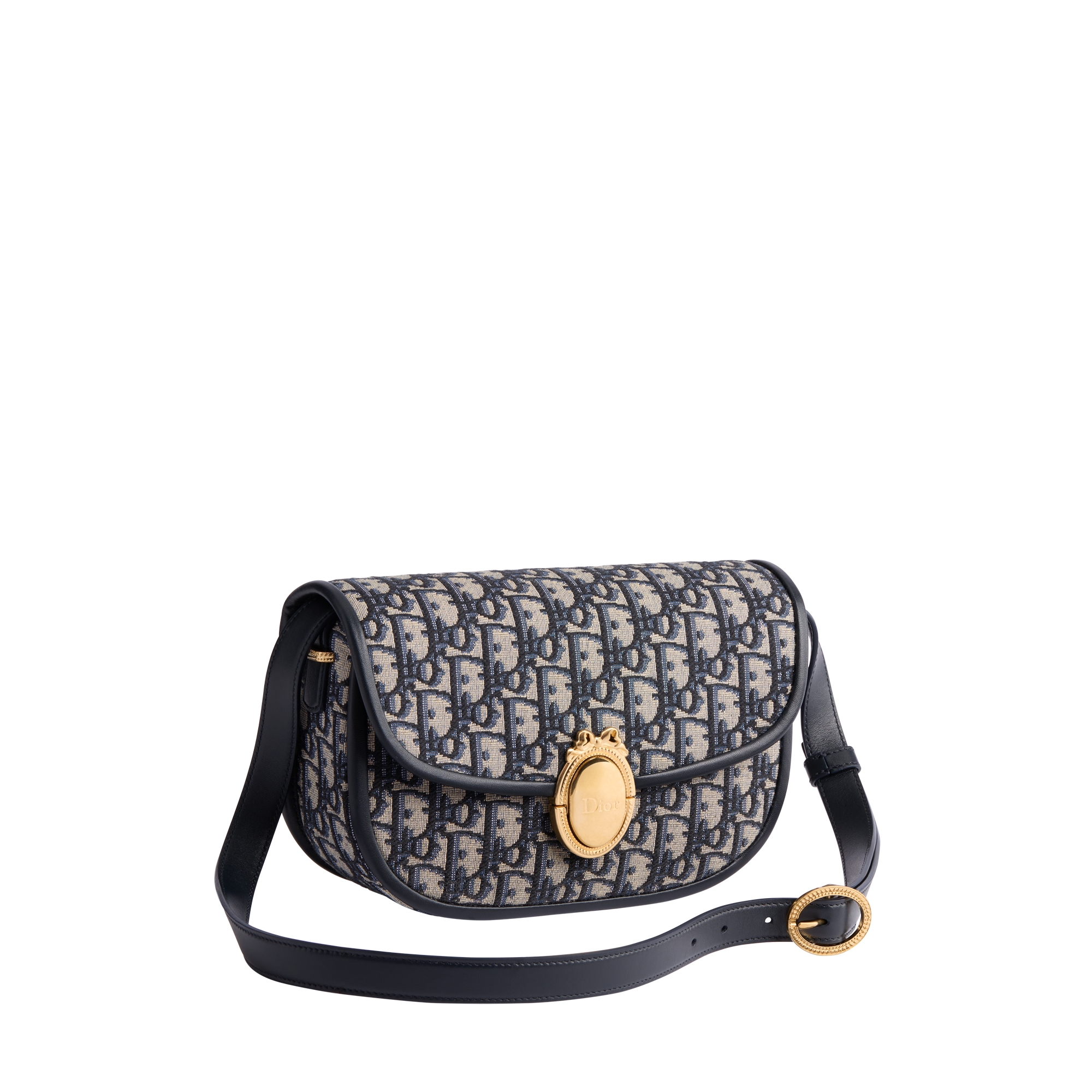 小物 Christian Dior / monogram jacquard stall Medium Dior Médaillon Flap Bag Blue Dior Oblique Jacquard | DIOR