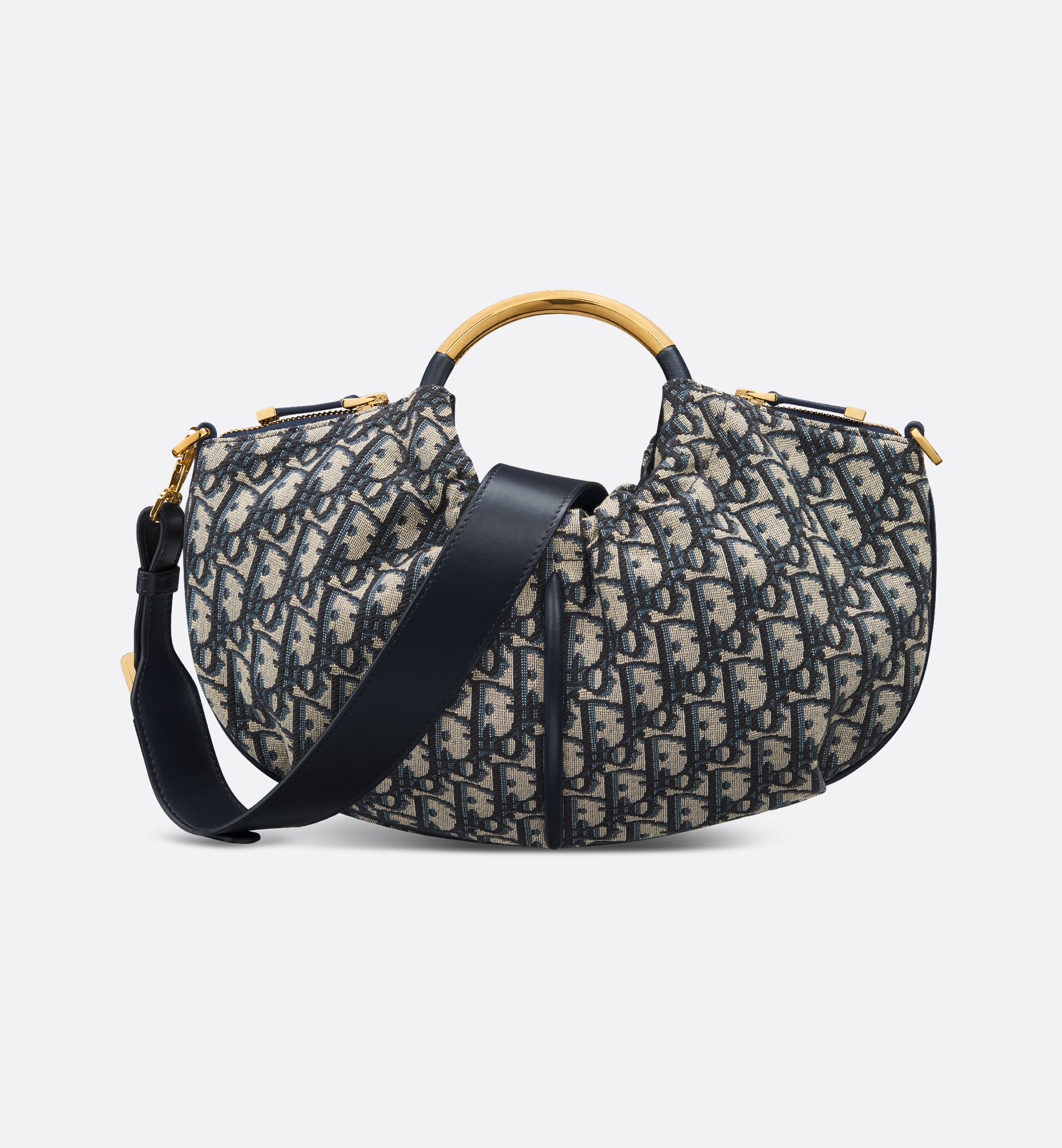 Medium Saddle Pouch with Chain Blue Dior Oblique Jacquard Medium Saddle Pouch with Chain Blue Dior Oblique Jacquard