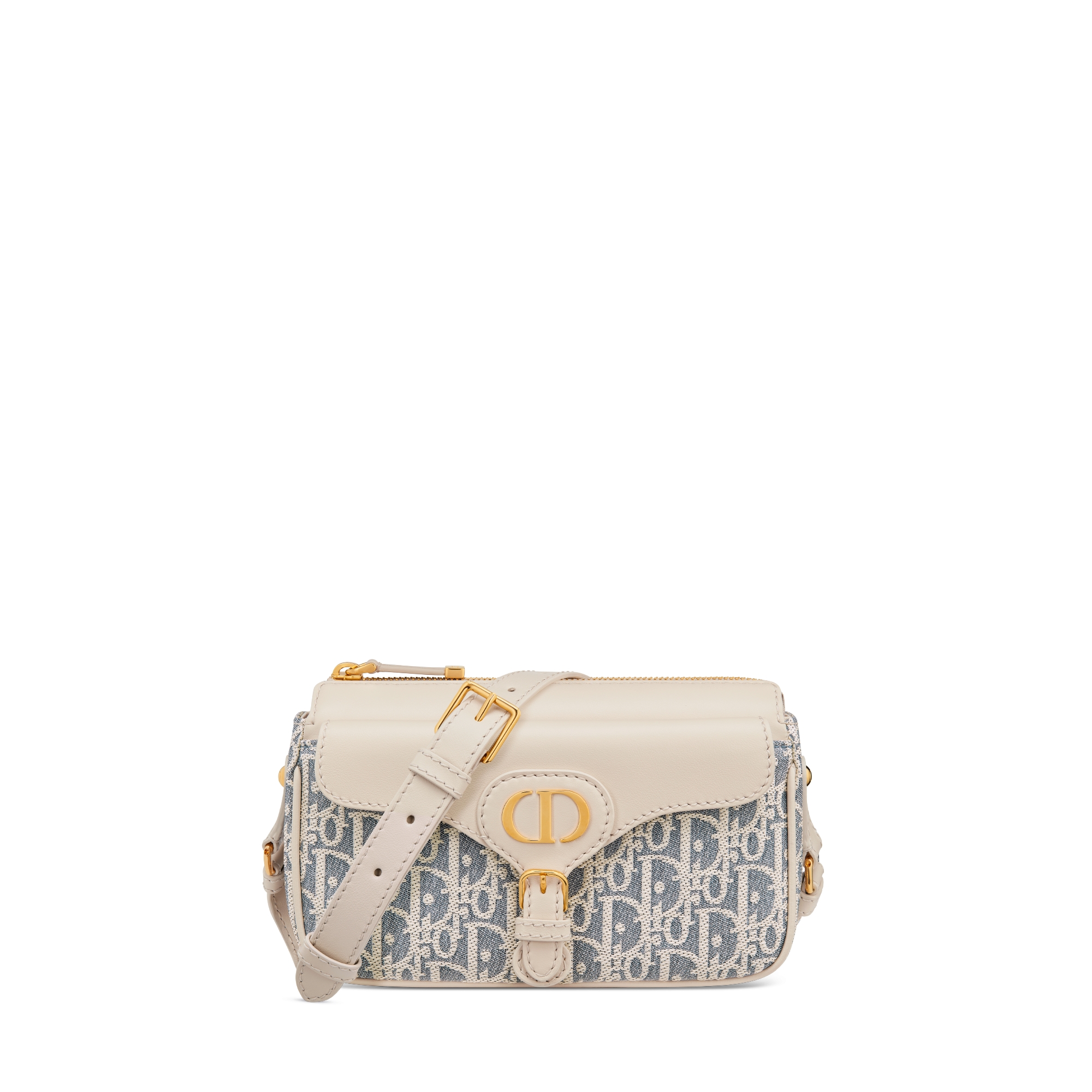 Small 30 Montaigne Pocket Bag Blue Dior Oblique Chambray with Raffia Effect and Light Biscuit Smooth Calfskin E01