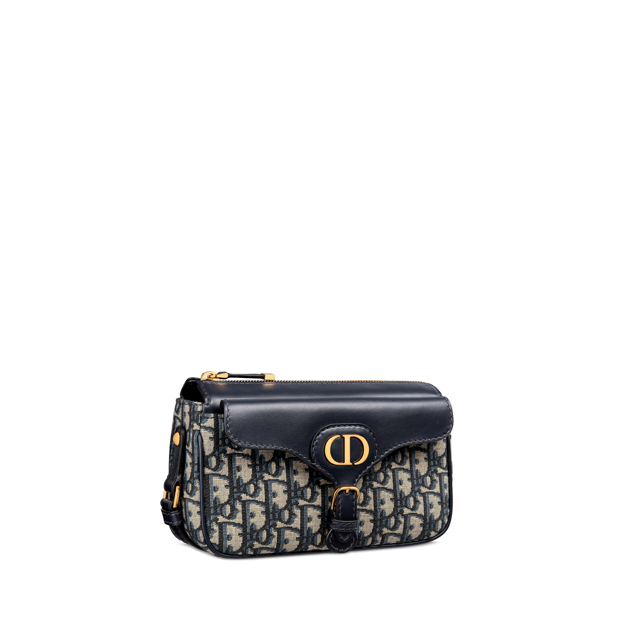 Small 30 Montaigne Pocket Bag Blue Dior Oblique Jacquard and Smooth ...