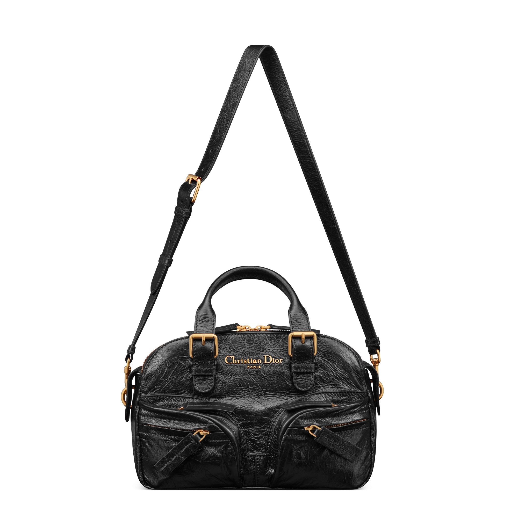 Piccola borsa a tracolla in pelle nera, mini borsa