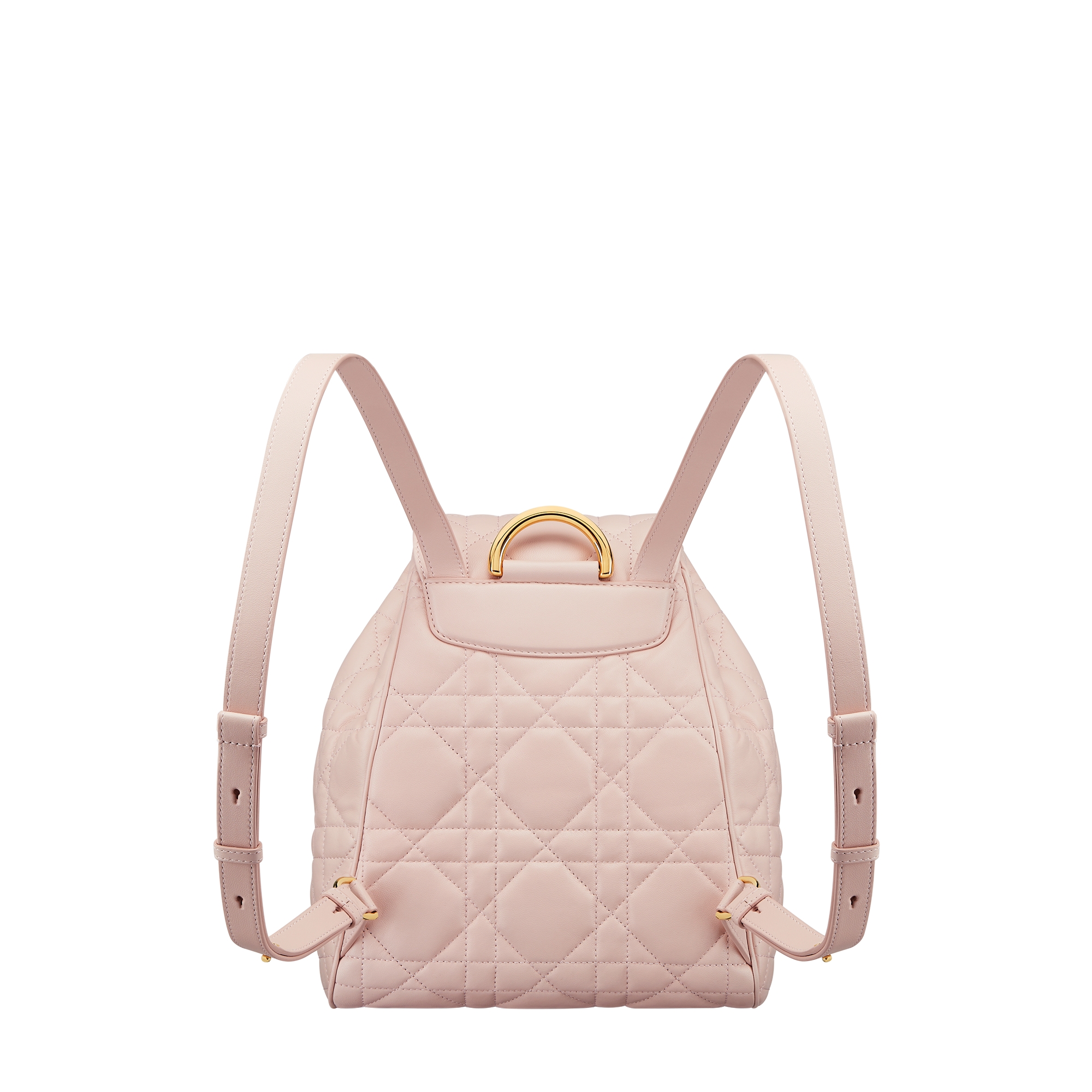 Medium Dior Caro Backpack Powder Pink Macrocannage Lambskin E08