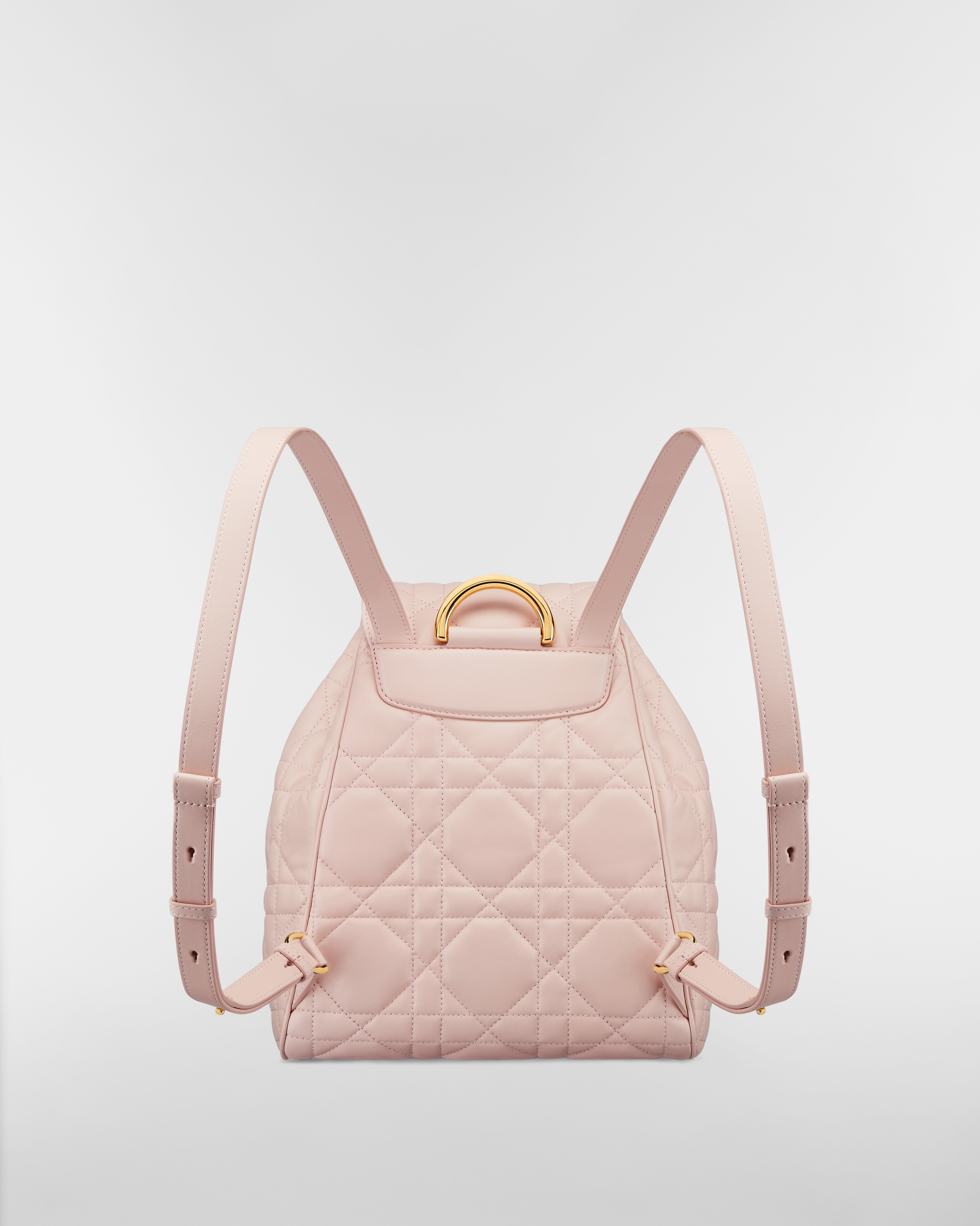 Medium Dior Caro Backpack Powder Pink Macrocannage Lambskin E08