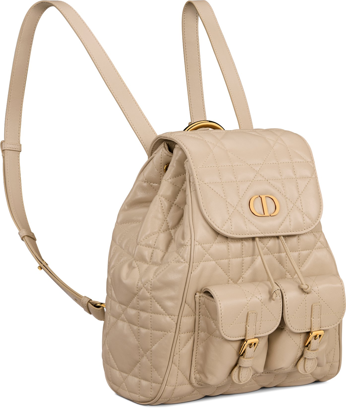 Medium Dior Caro Backpack Three quarter closed view
