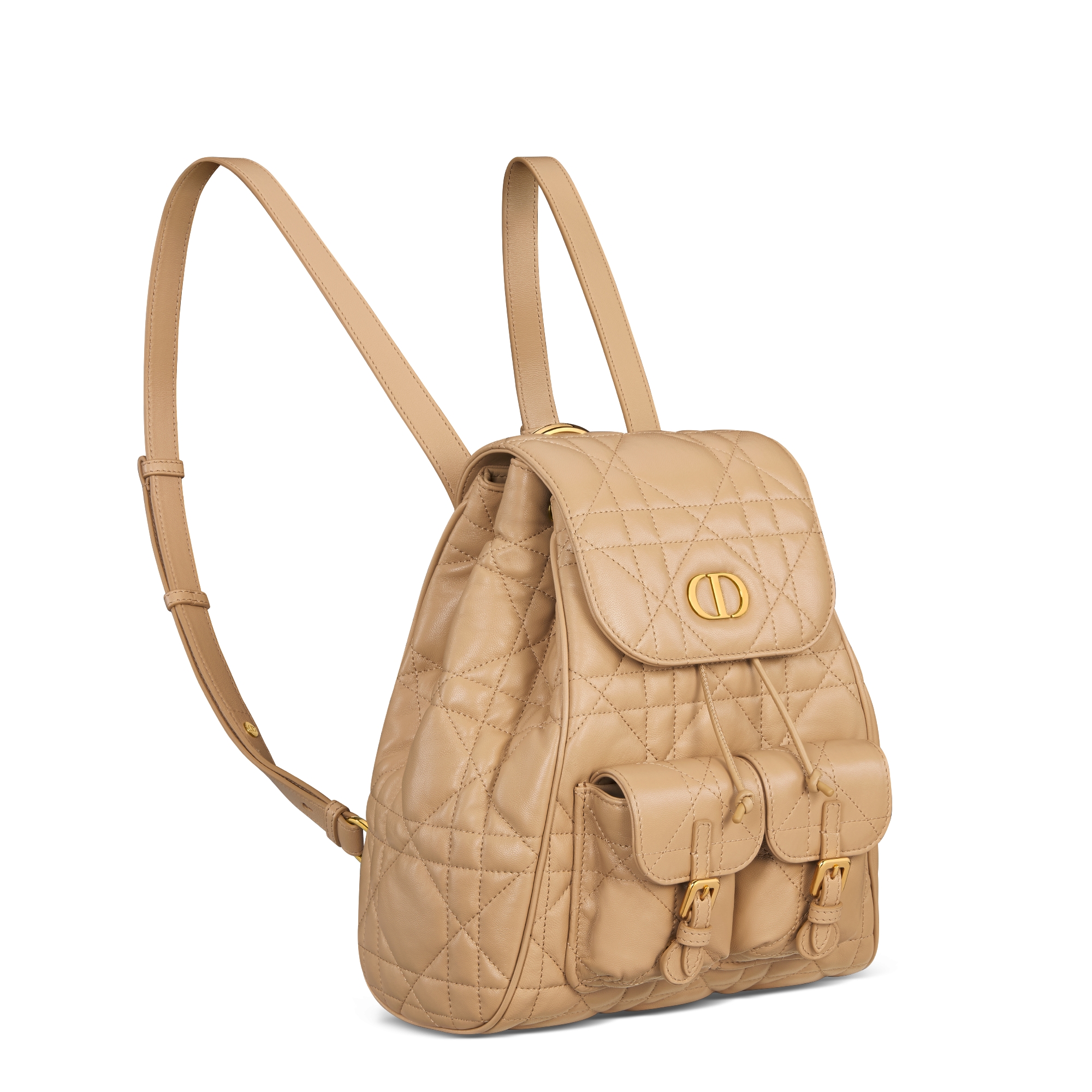 SMALL 20 CARO BACKPACK IN ALMOND BEIGE MACROCANNAGE LAMBSKIN main image 1