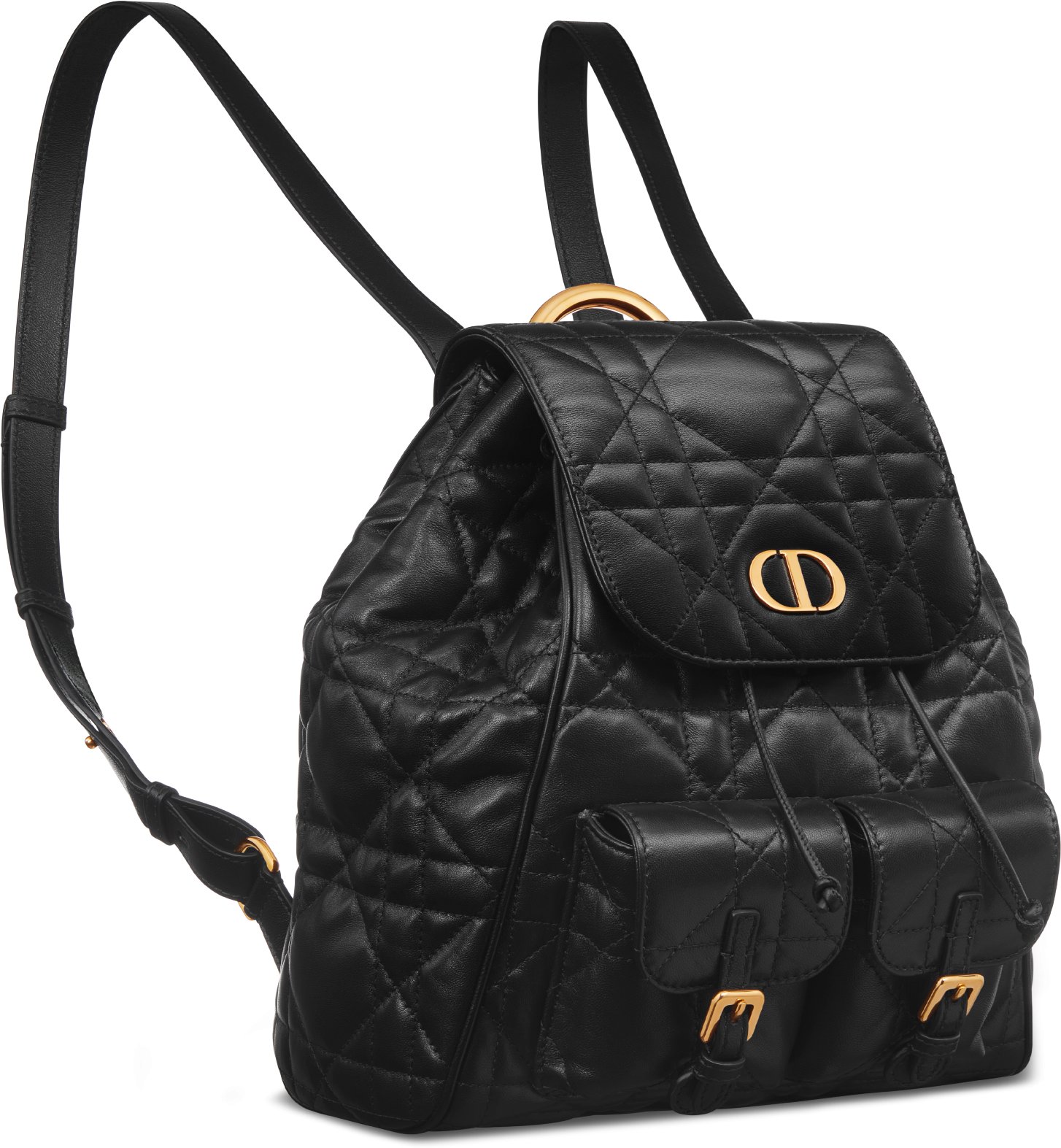 Medium Dior Caro Backpack Three quarter closed view