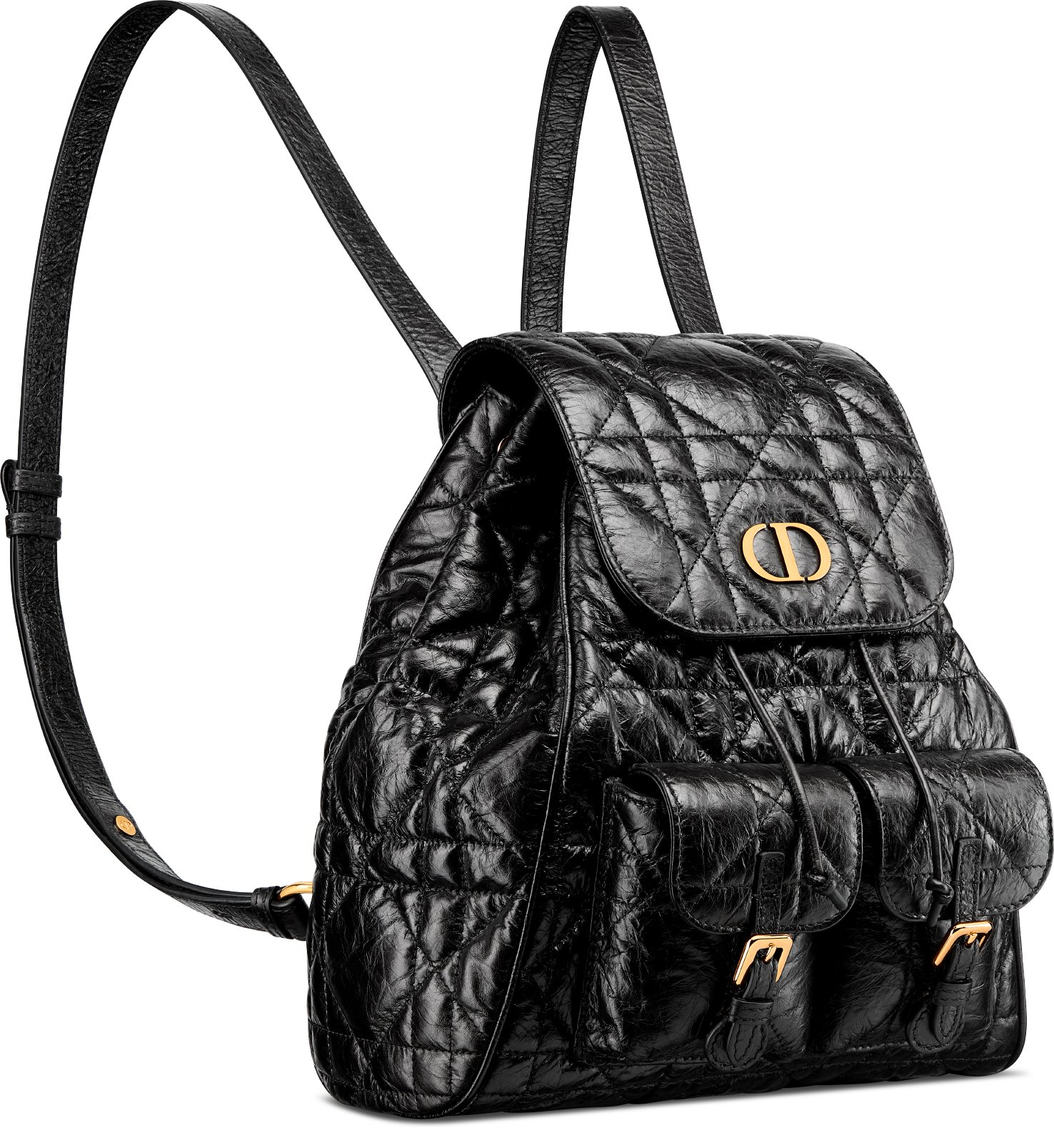 Medium Dior Caro Backpack Three quarter closed view