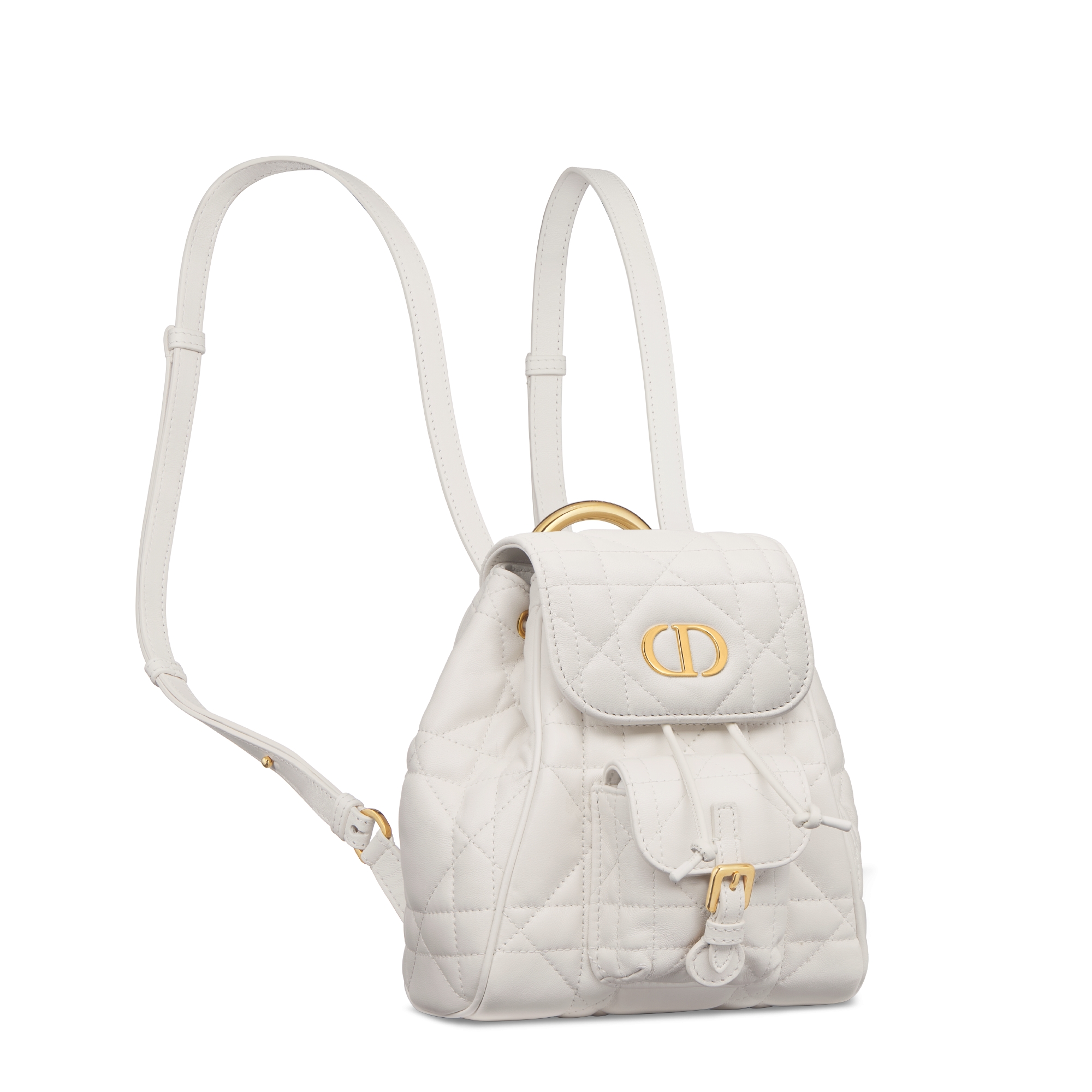 Small Dior Caro Backpack Latte Macrocannage Lambskin E03
