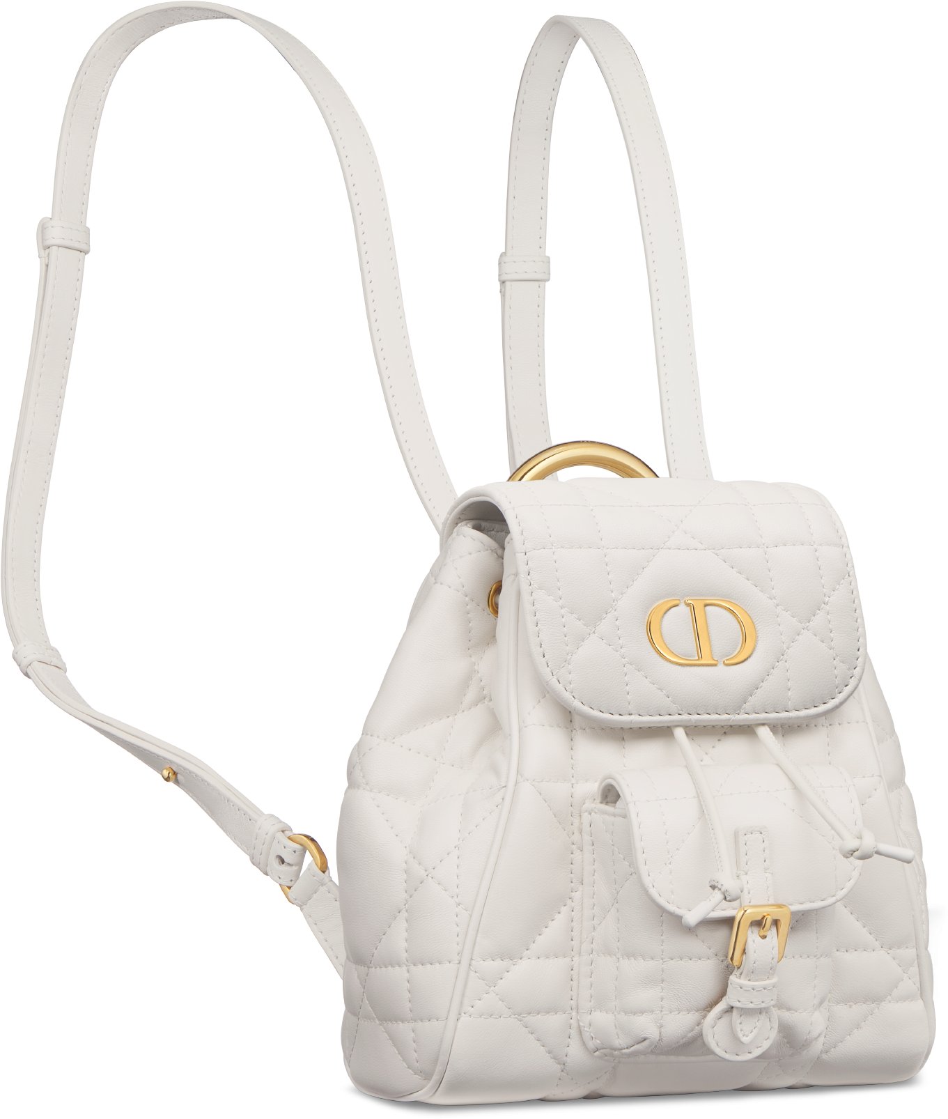 Small Dior Caro Backpack Three quarter closed view