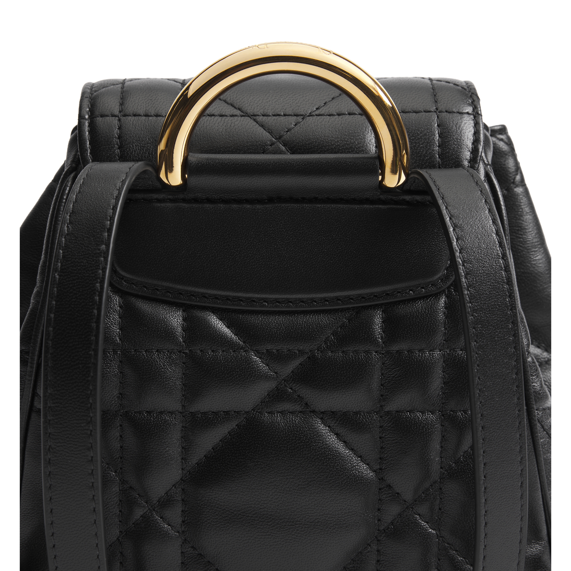 Small Dior Caro Backpack Black Macrocannage Lambskin E10