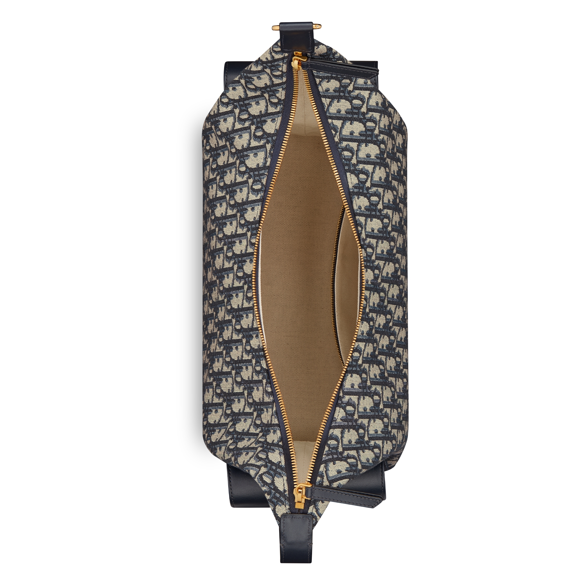 Large D-Dream Bag Blue Dior Oblique Jacquard and Smooth Calfskin E06