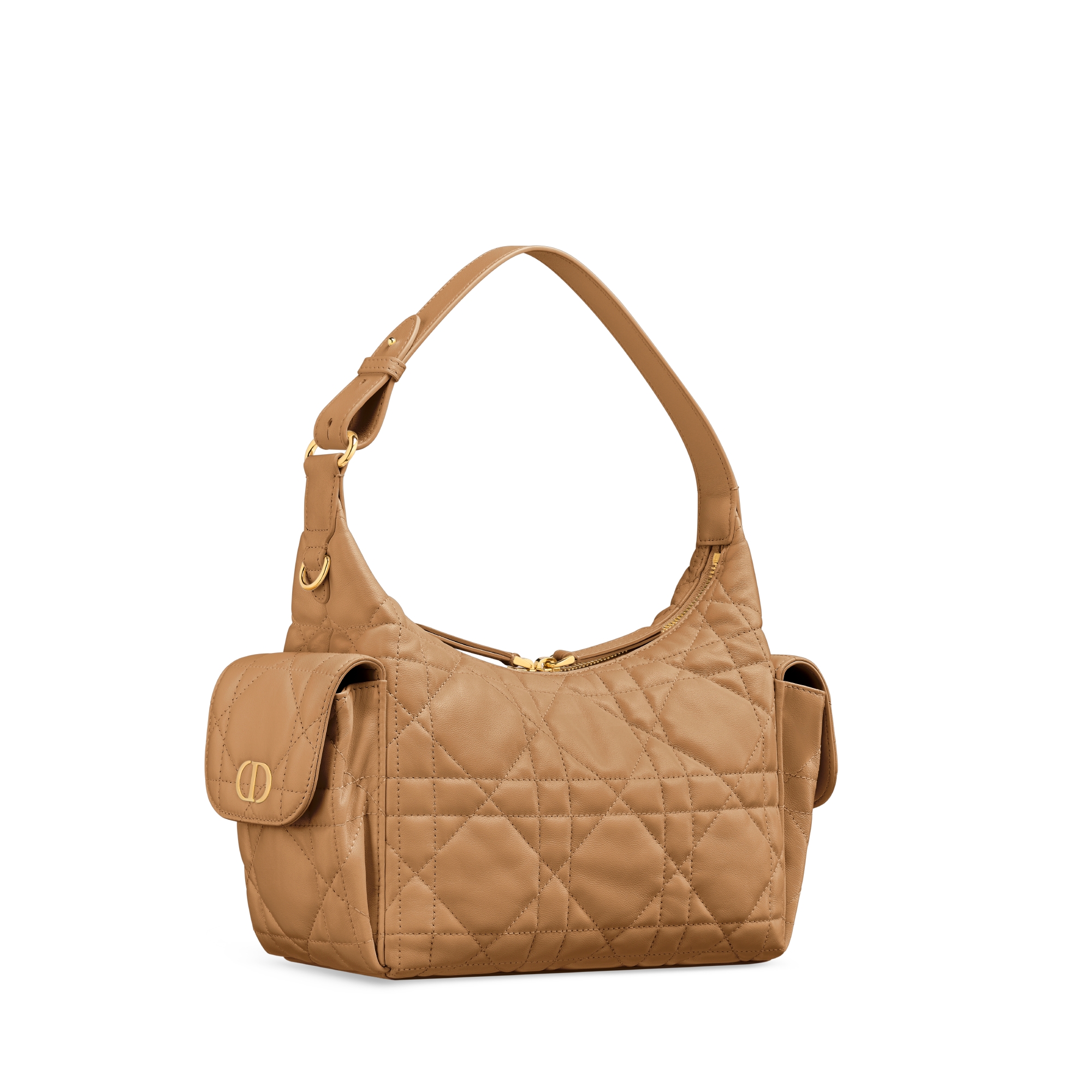 Medium D-Dream Bag Light Gold-Tone Macrocannage Lambskin E03