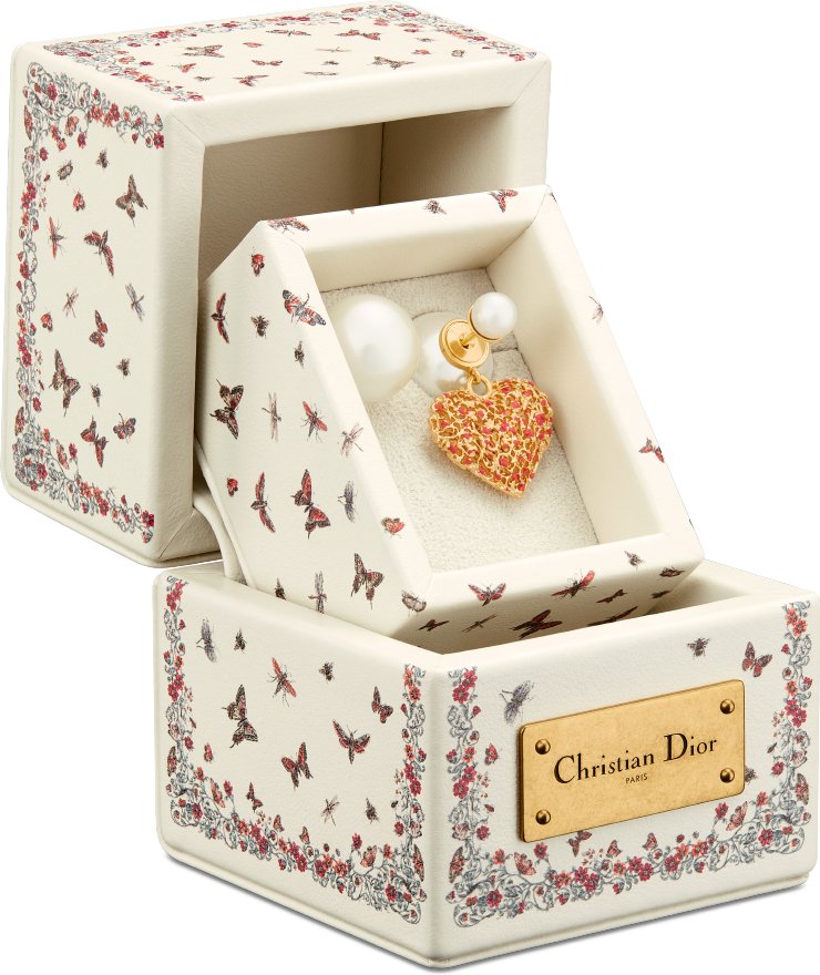 Dior Tribales Gift Box Latte Calfskin with Multicolor Cœur des Curiosités  Print | DIOR