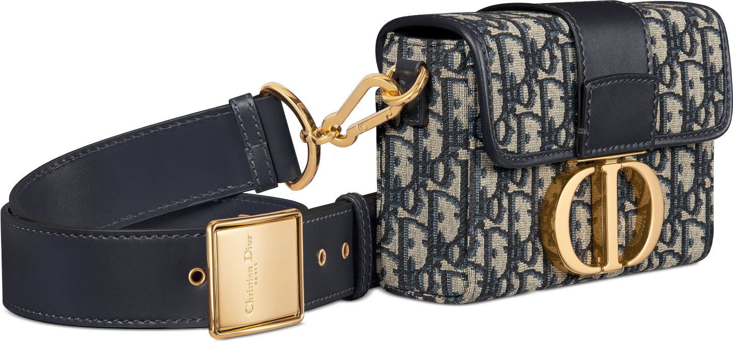 30 Montaigne Box Bag Blue Dior Oblique Jacquard DIOR