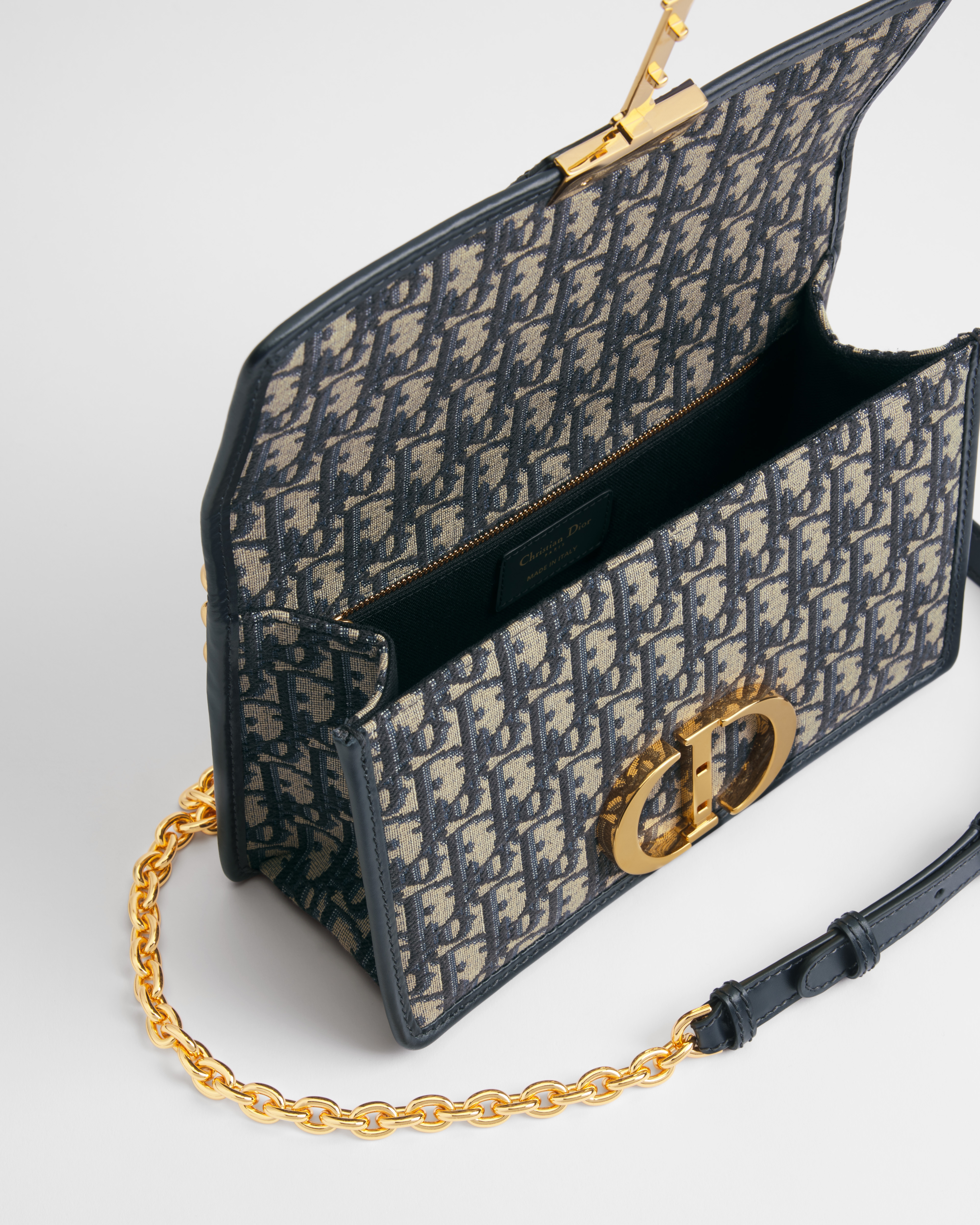 30 Montaigne Tasche mit Kette Dior Oblique Jacquard in Blau E06