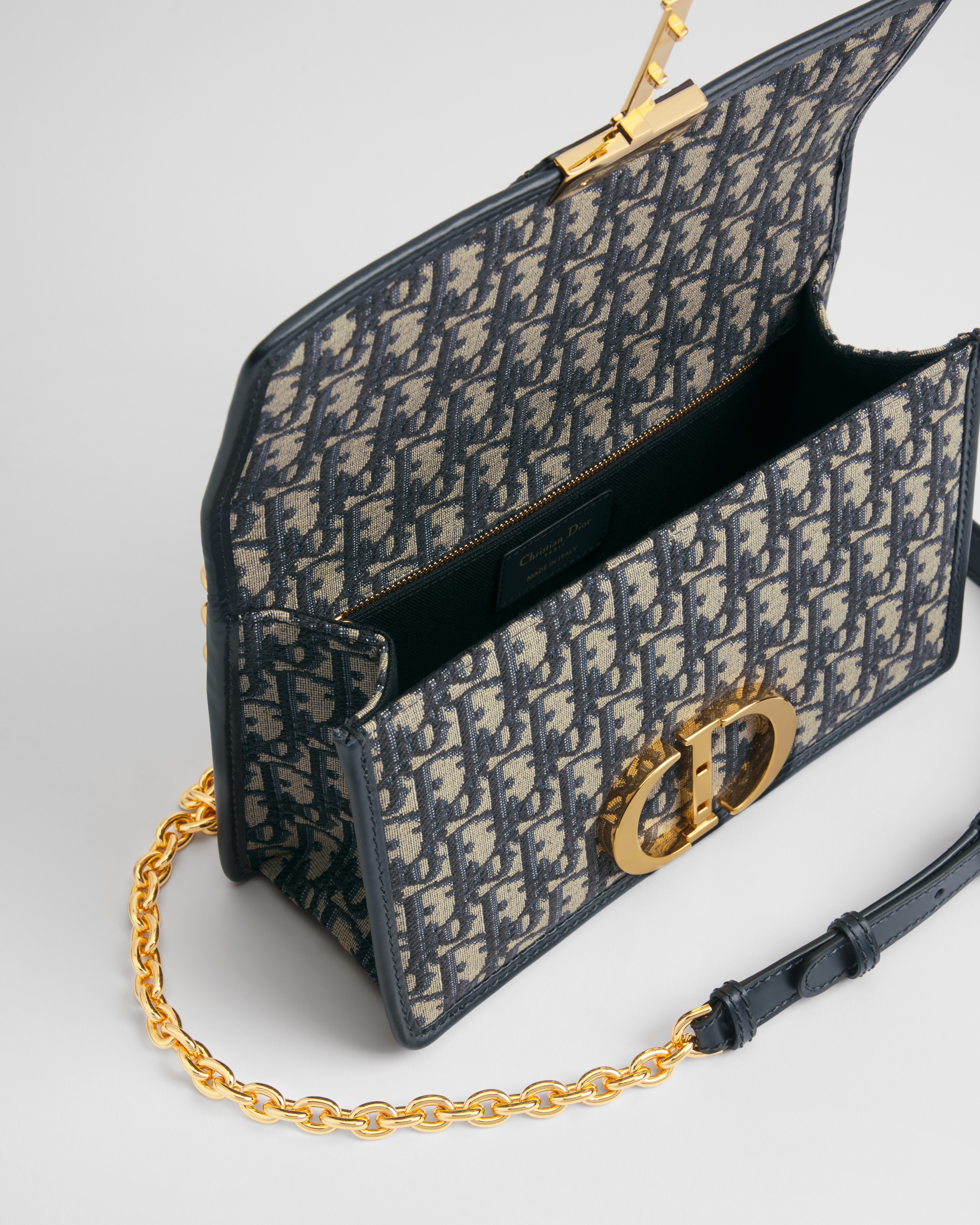 Sac chaîne 30 Montaigne Toile jacquard Dior Oblique bleu E06
