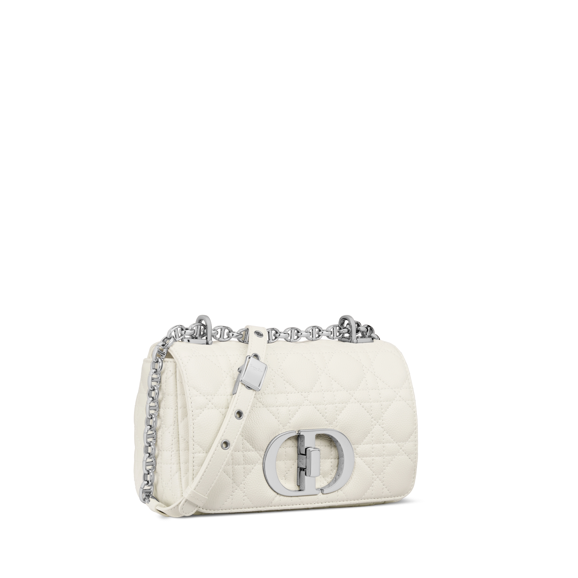 Dior Caro 小型包款 奶白色柔軟 Cannage 籐格紋小牛皮 E03