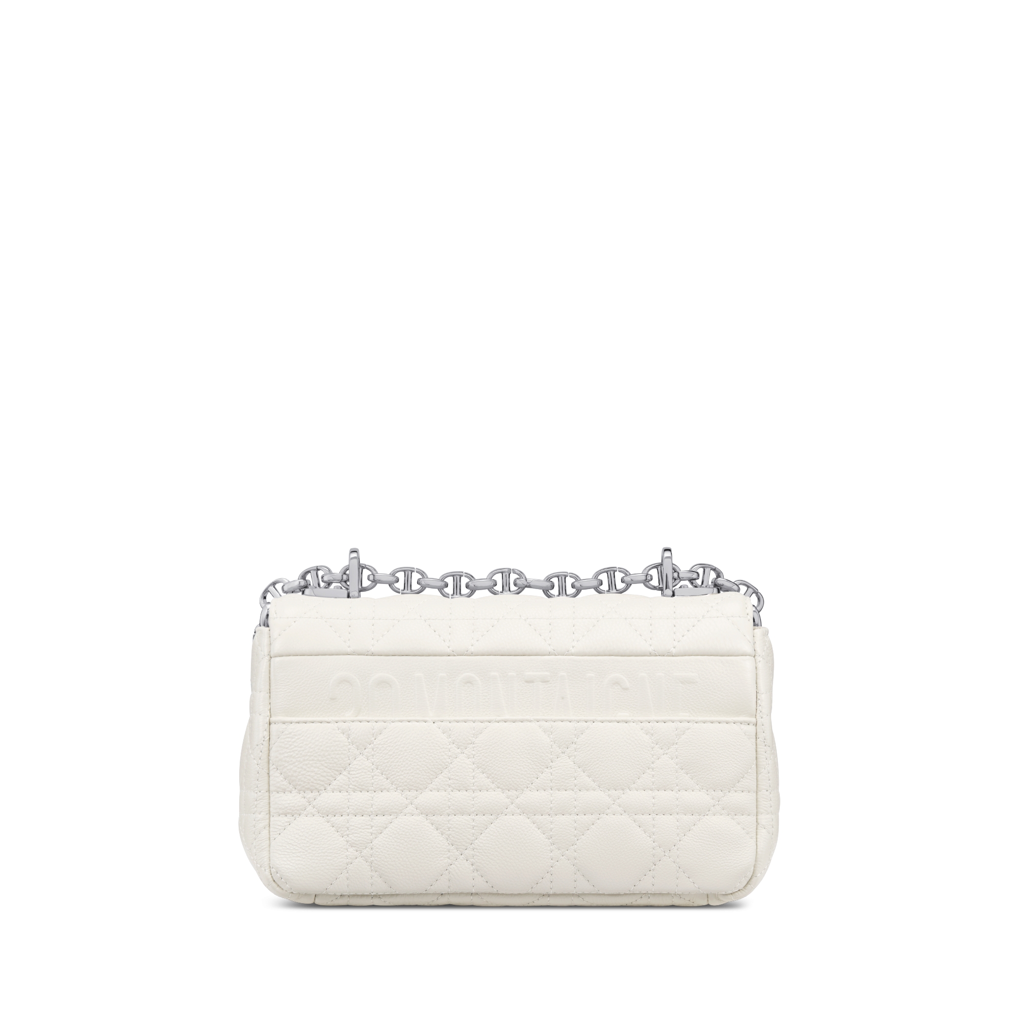 Dior Caro 小型包款 奶白色柔軟 Cannage 籐格紋小牛皮 E08