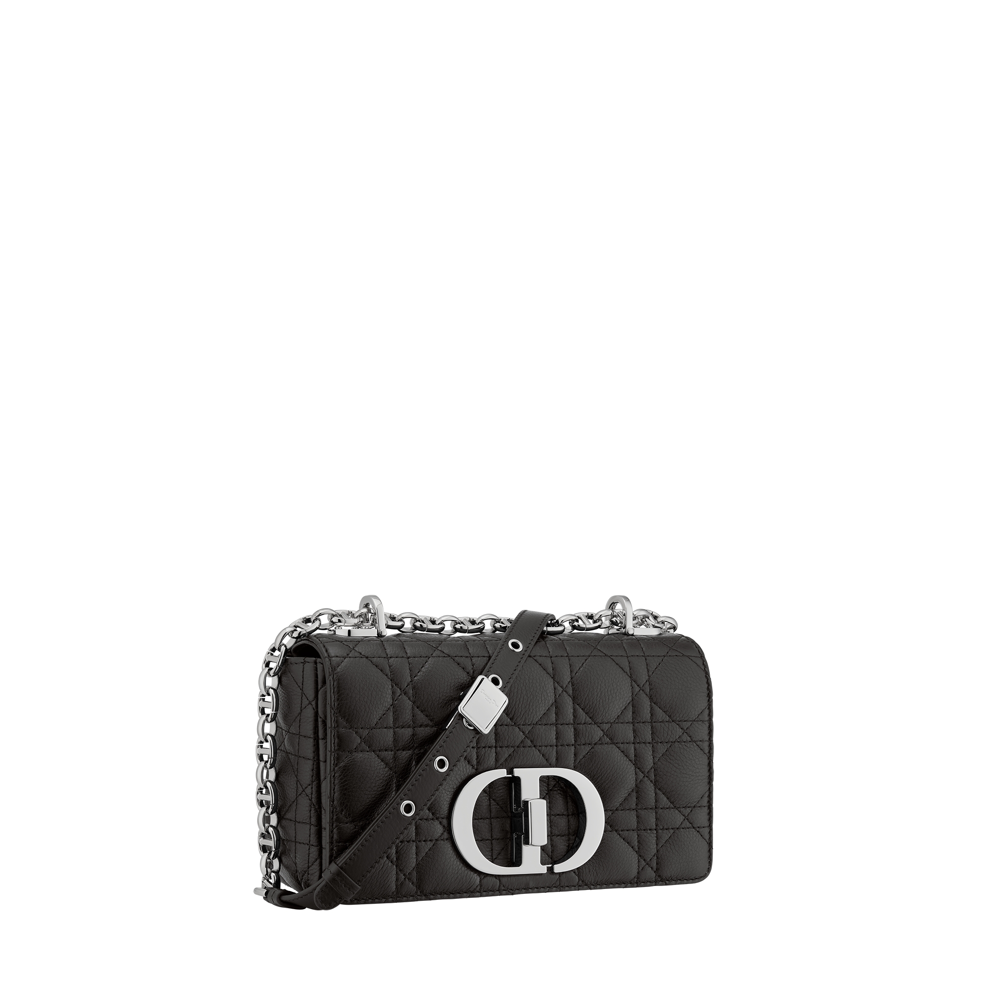 Small Dior Caro Bag Black Supple Cannage Calfskin E03