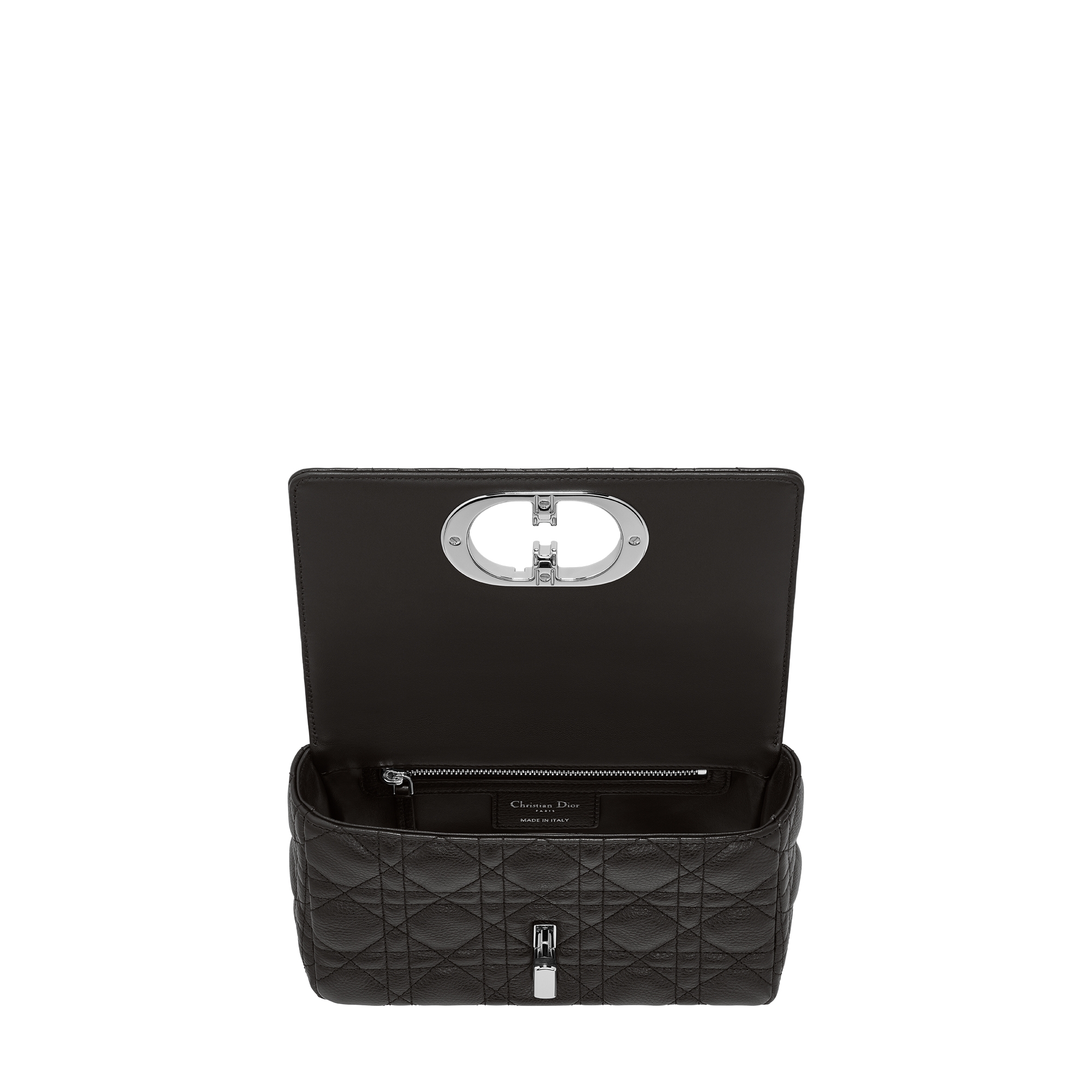Small Dior Caro Bag Black Supple Cannage Calfskin E06
