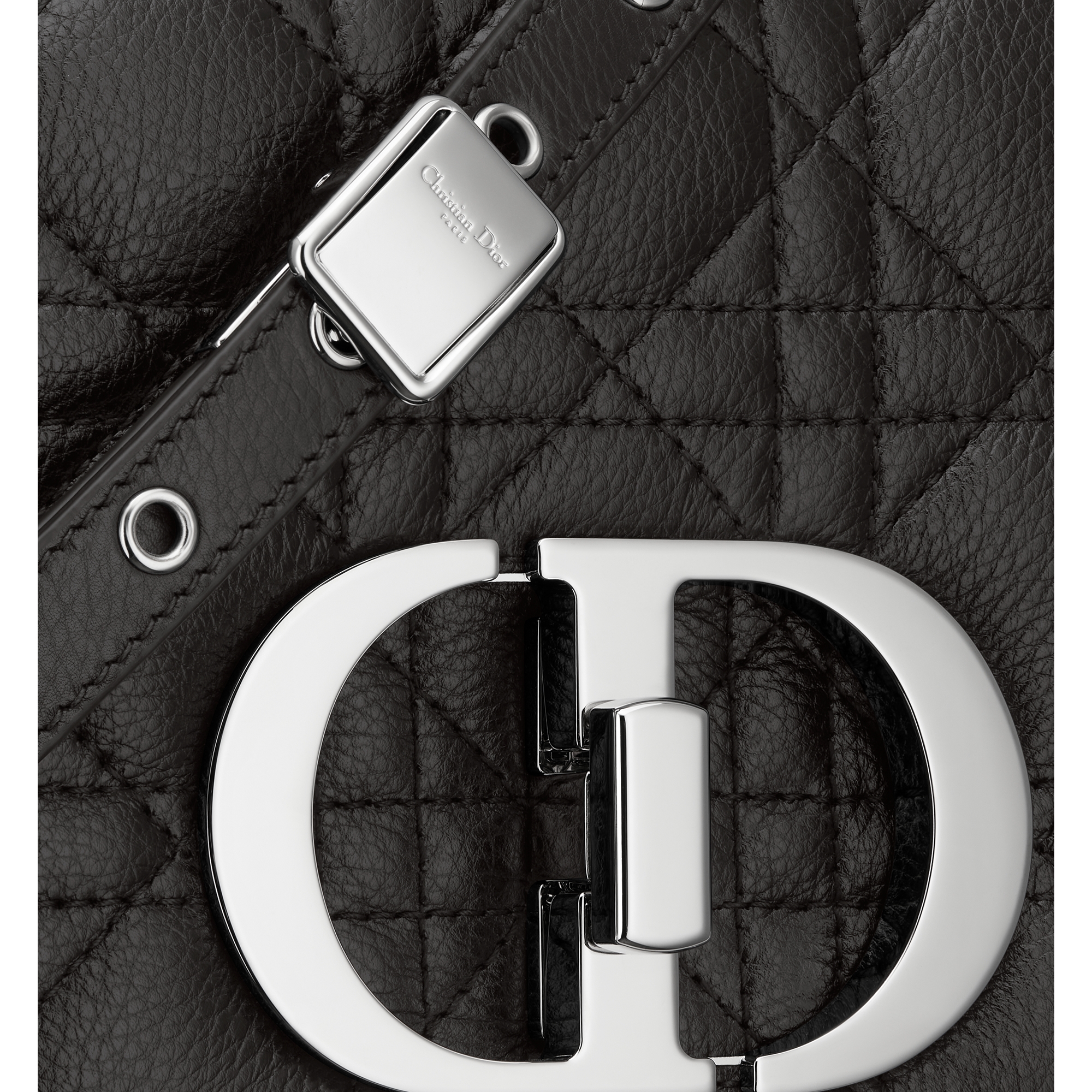 Small Dior Caro Bag Black Supple Cannage Calfskin E09