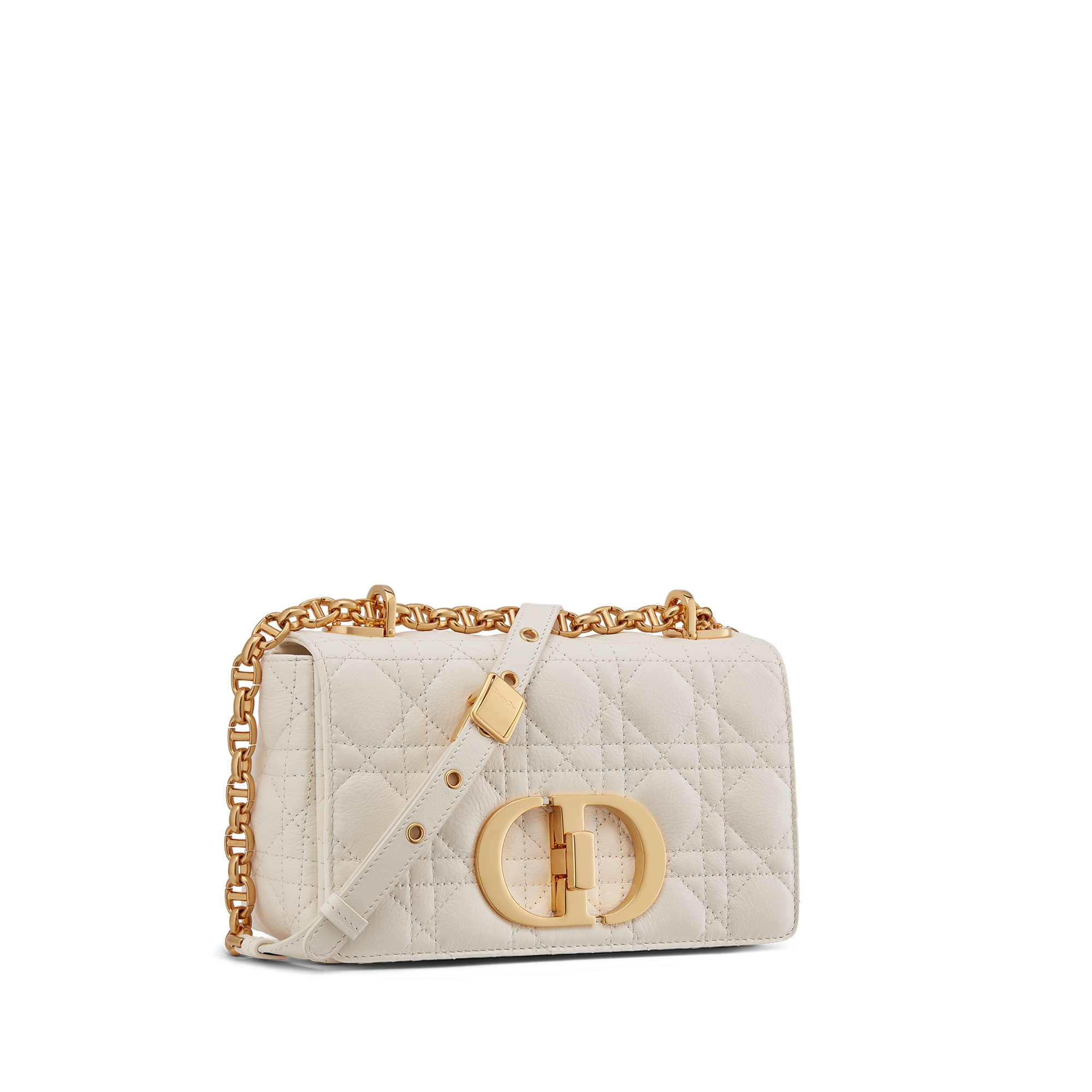 Small Dior Caro Bag Ivory Supple Cannage Calfskin E03