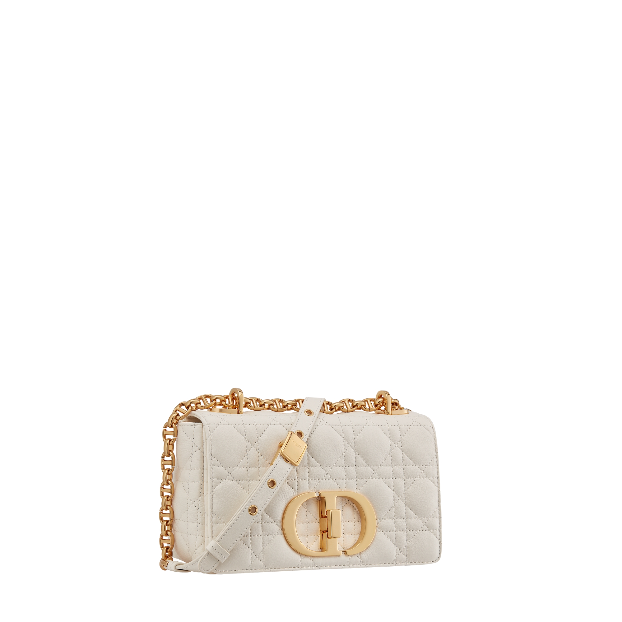 Small Dior Caro Bag Ivory Supple Cannage Calfskin E03