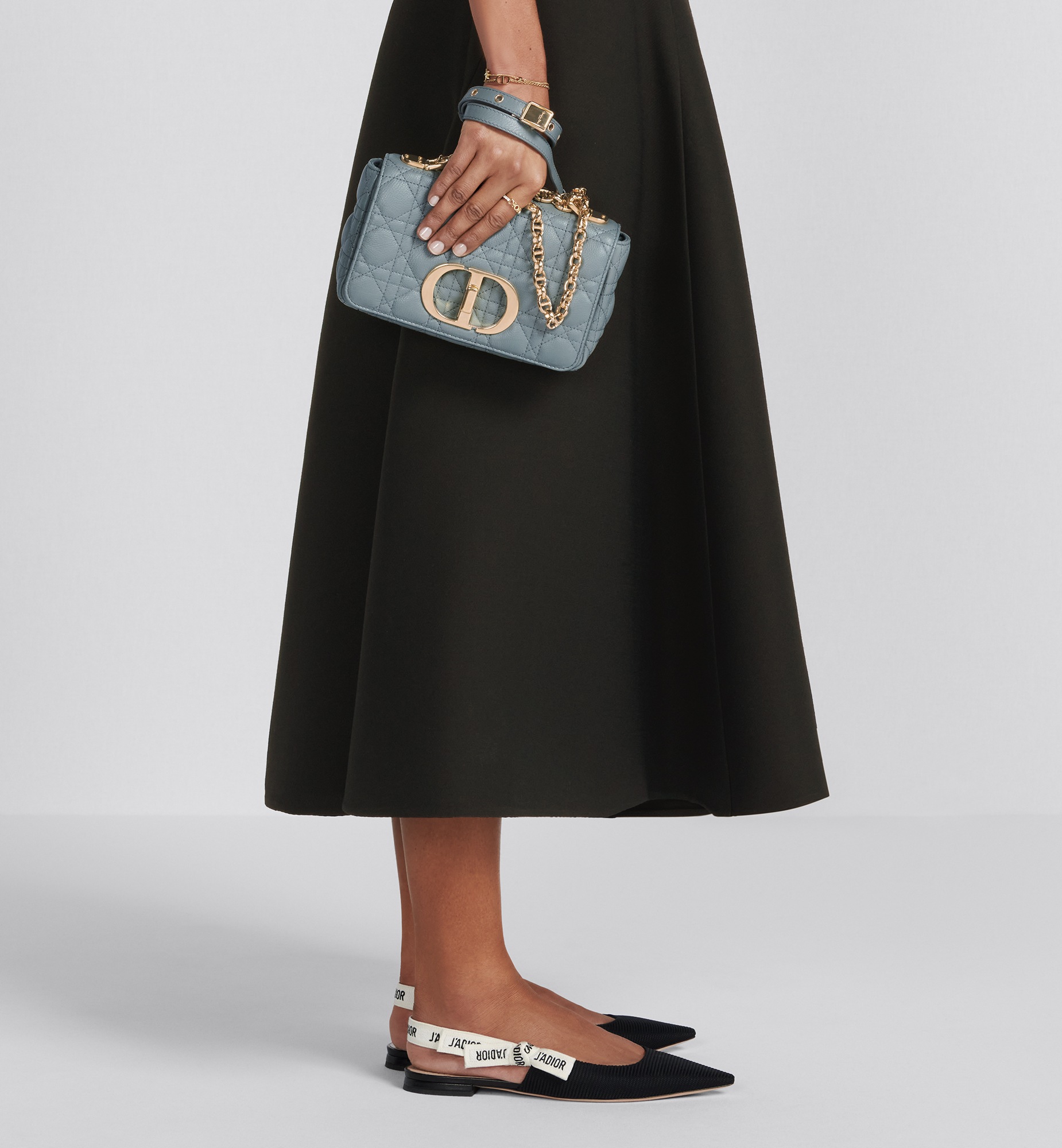 Small Dior Caro Bag Ivory Supple Cannage Calfskin E12