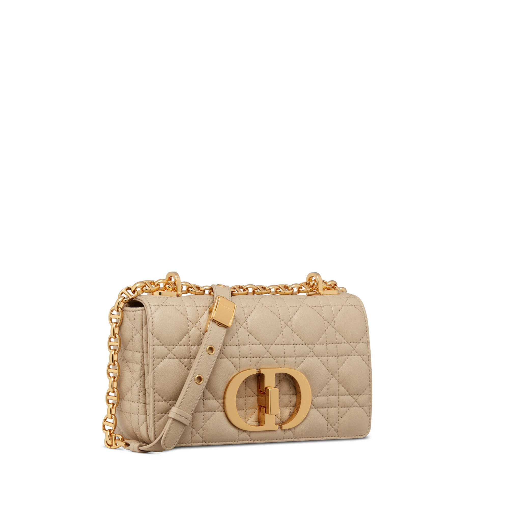 Dior Caro 스몰 백 로프 베이지 서플 까나쥬 송아지 가죽 E03