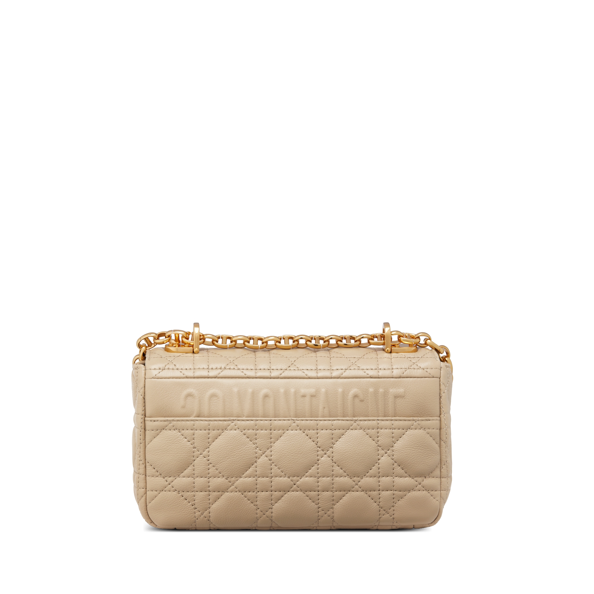 Dior Caro 小型包款 米黃色柔軟 Cannage 籐格紋小牛皮 E08