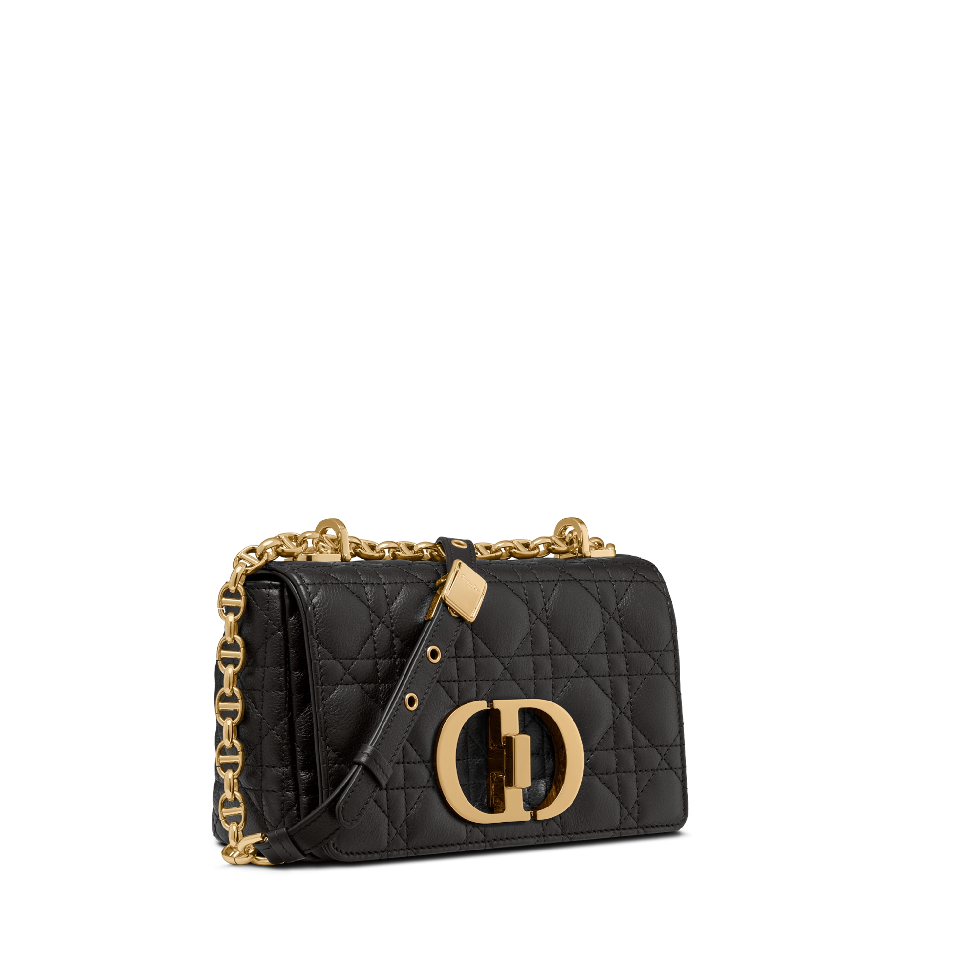 Dior Caro 小型包款 黑色柔軟 Cannage 籐格紋小牛皮 E03