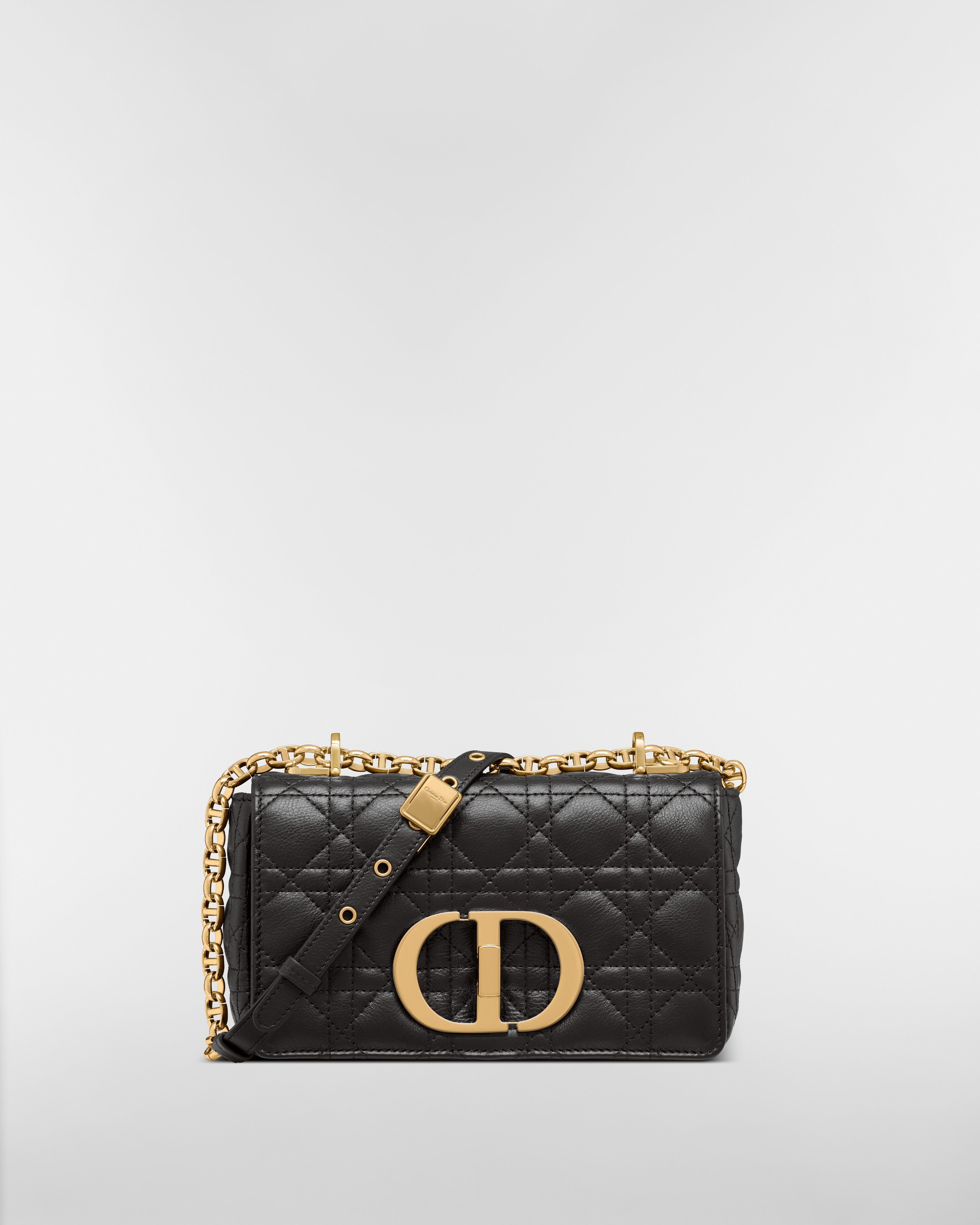 Kleine Dior Caro Tasche Weiches Cannage Kalbsleder in Schwarz E01