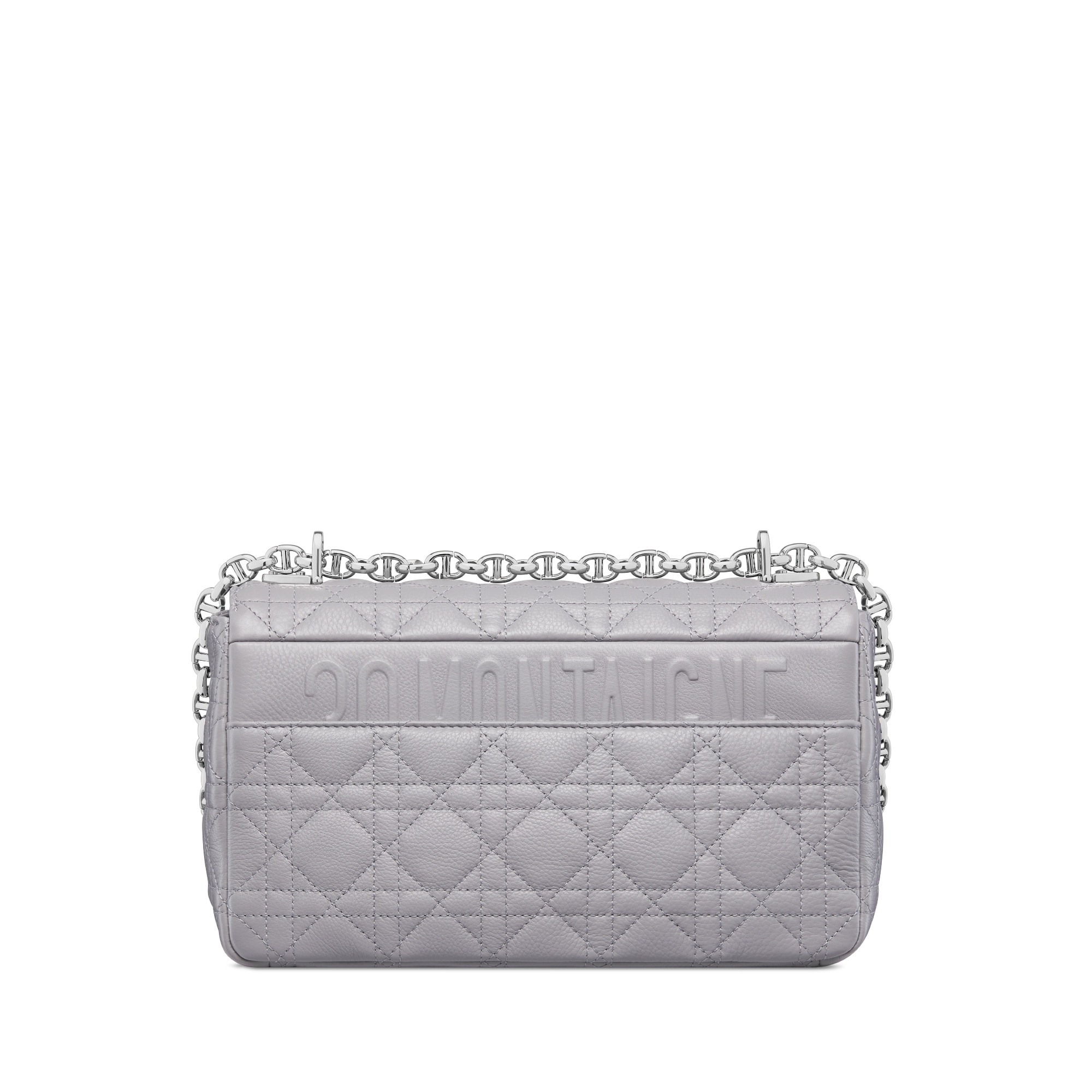 Dior Caro 中型包款 灰色柔軟 Cannage 籐格紋小牛皮 E08